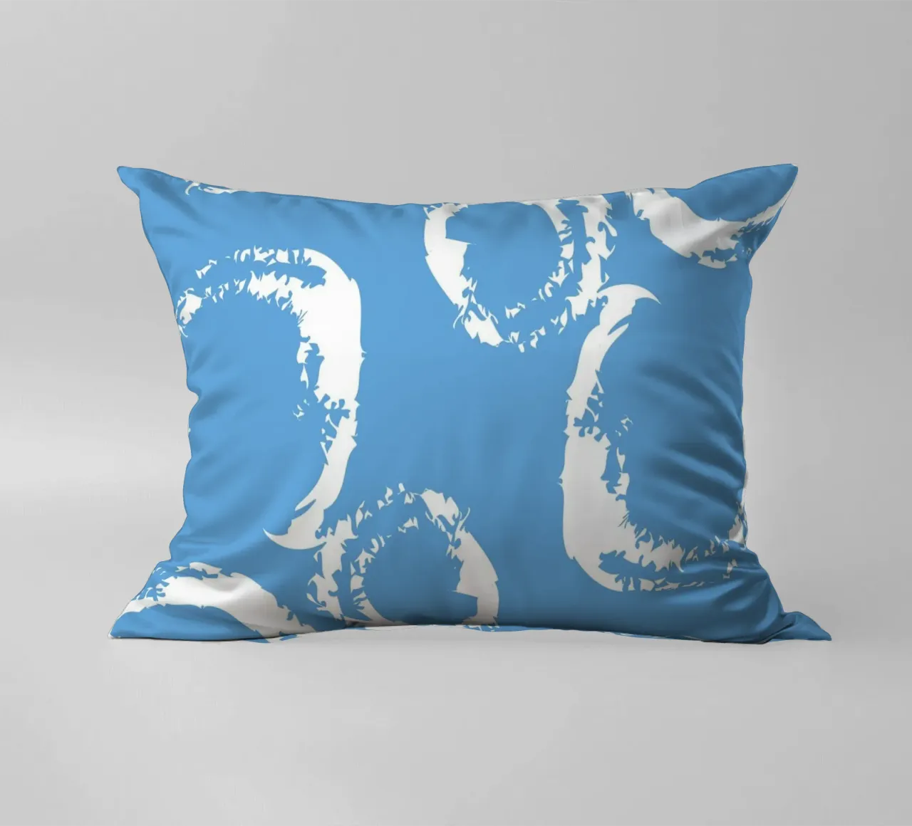 Abstract Blue Circles Print - Modern Minimalist, Coastal Vib decorative cushion by ClubArt