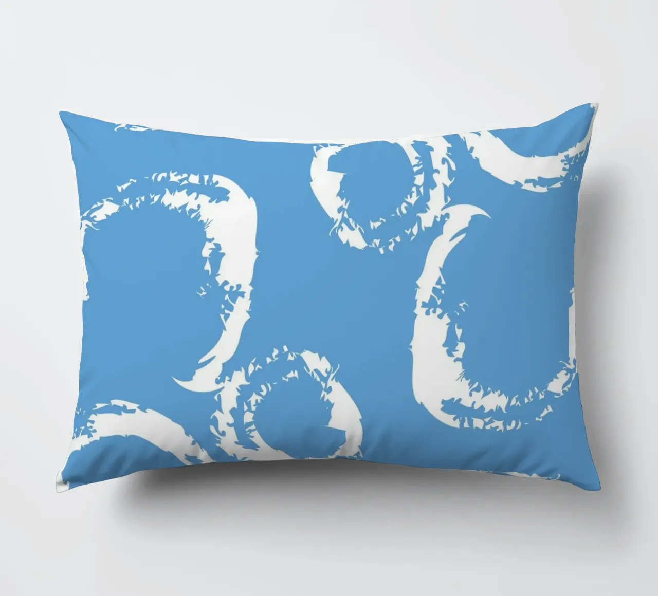 Abstract Blue Circles Print - Modern Minimalist, Coastal Vib decorative cushion by ClubArt