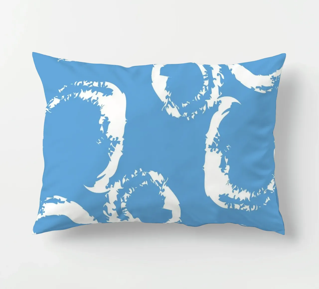 Abstract Blue Circles Print - Modern Minimalist, Coastal Vib decorative cushion by ClubArt