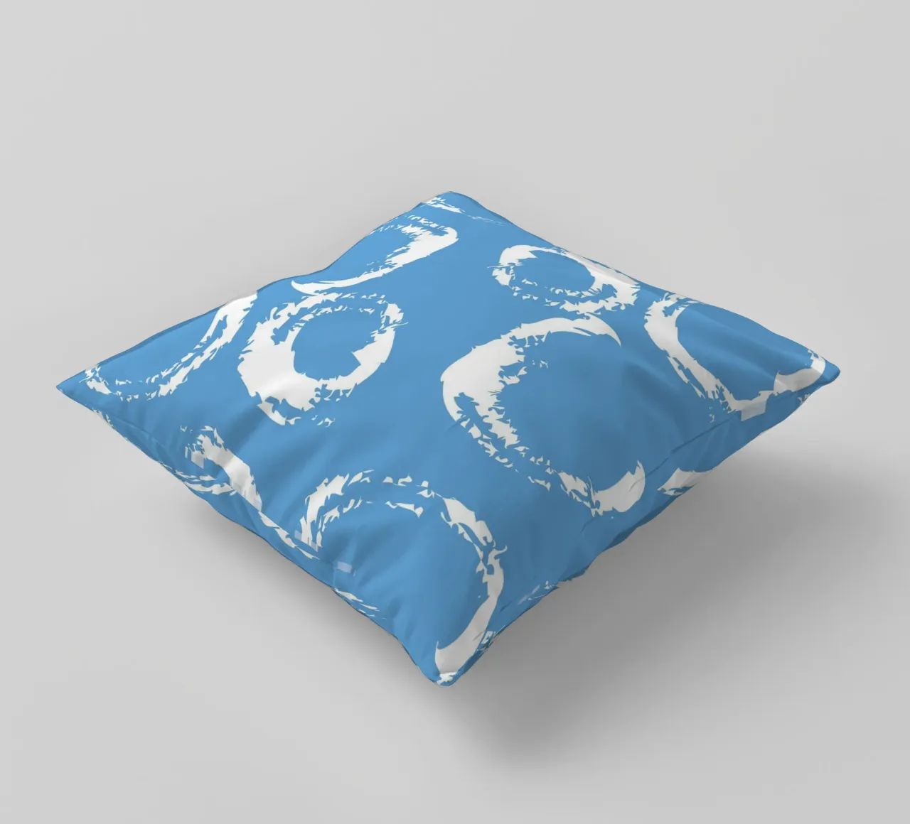 Abstract Blue Circles Print - Modern Minimalist, Coastal Vib decorative cushion by ClubArt