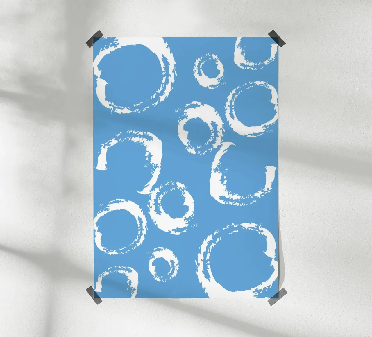 Abstract Blue Circles Print - Modern Minimalist, Coastal Vib hahnemühle by ClubArt