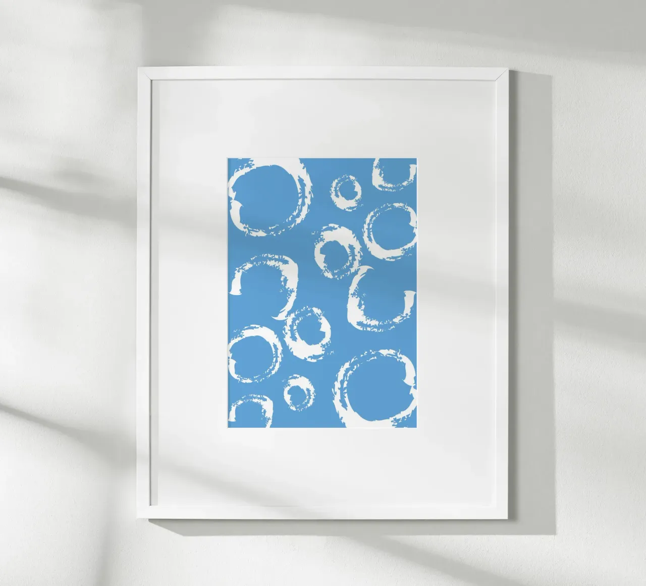 Abstract Blue Circles Print - Modern Minimalist, Coastal Vib hahnemühle by ClubArt