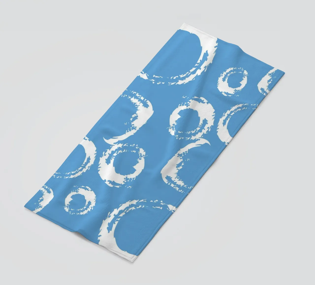 Abstract Blue Circles Print - Modern Minimalist, Coastal Vib beach towel by ClubArt