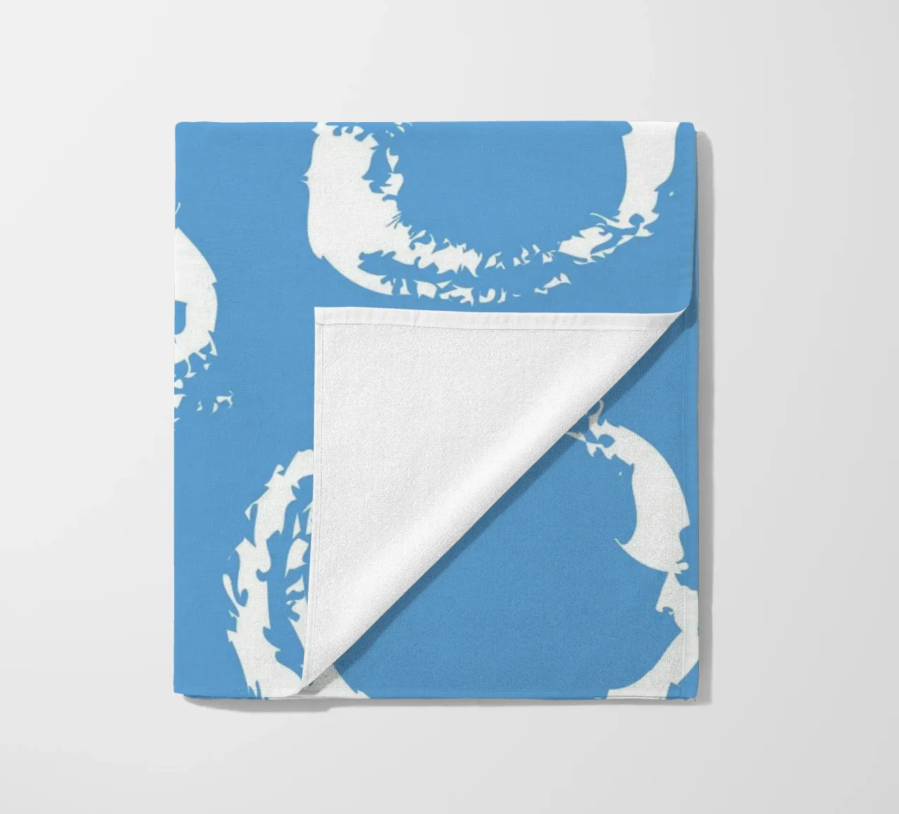 Abstract Blue Circles Print - Modern Minimalist, Coastal Vib beach towel by ClubArt