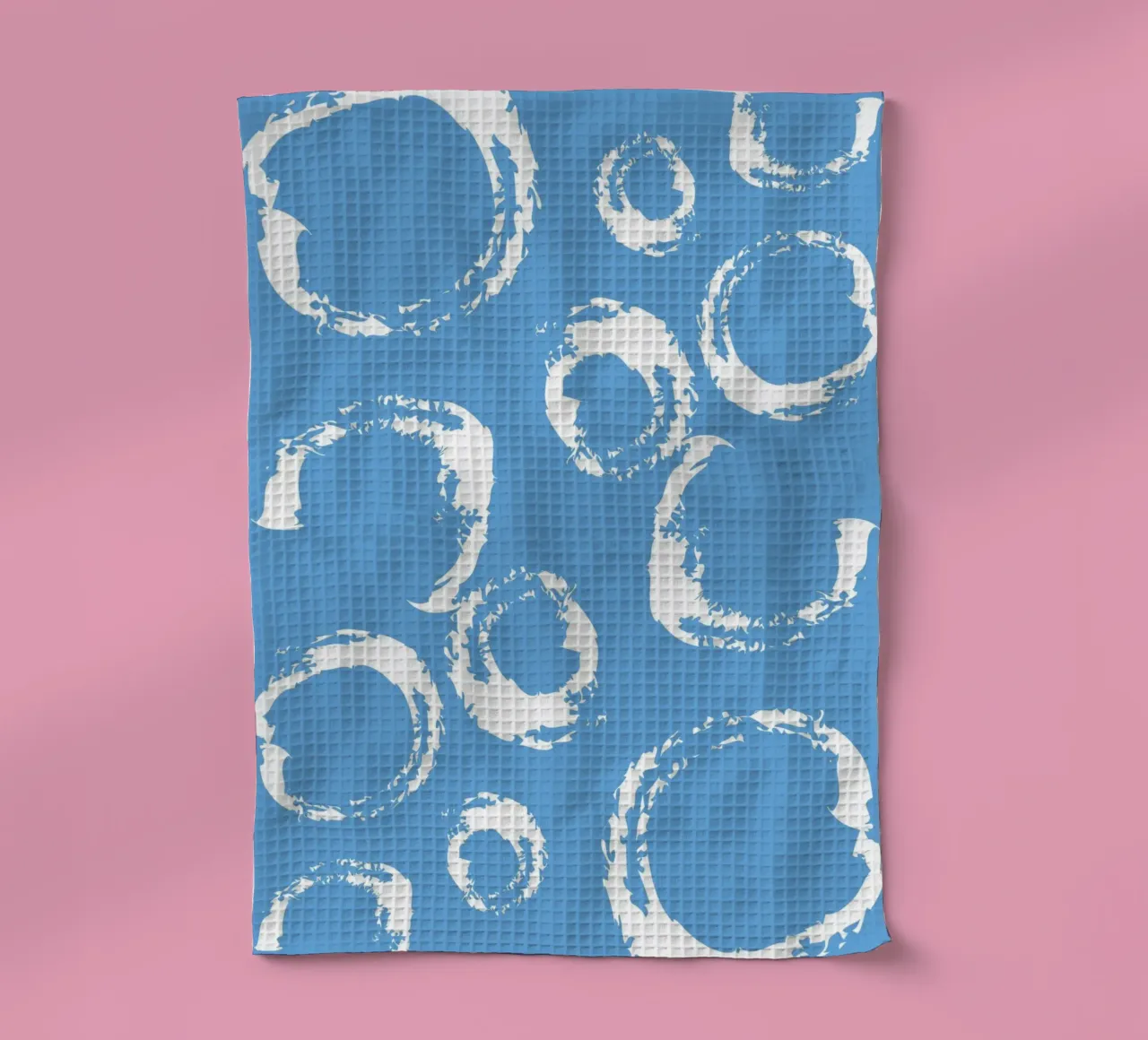 Abstract Blue Circles Print - Modern Minimalist, Coastal Vib tea towel by ClubArt