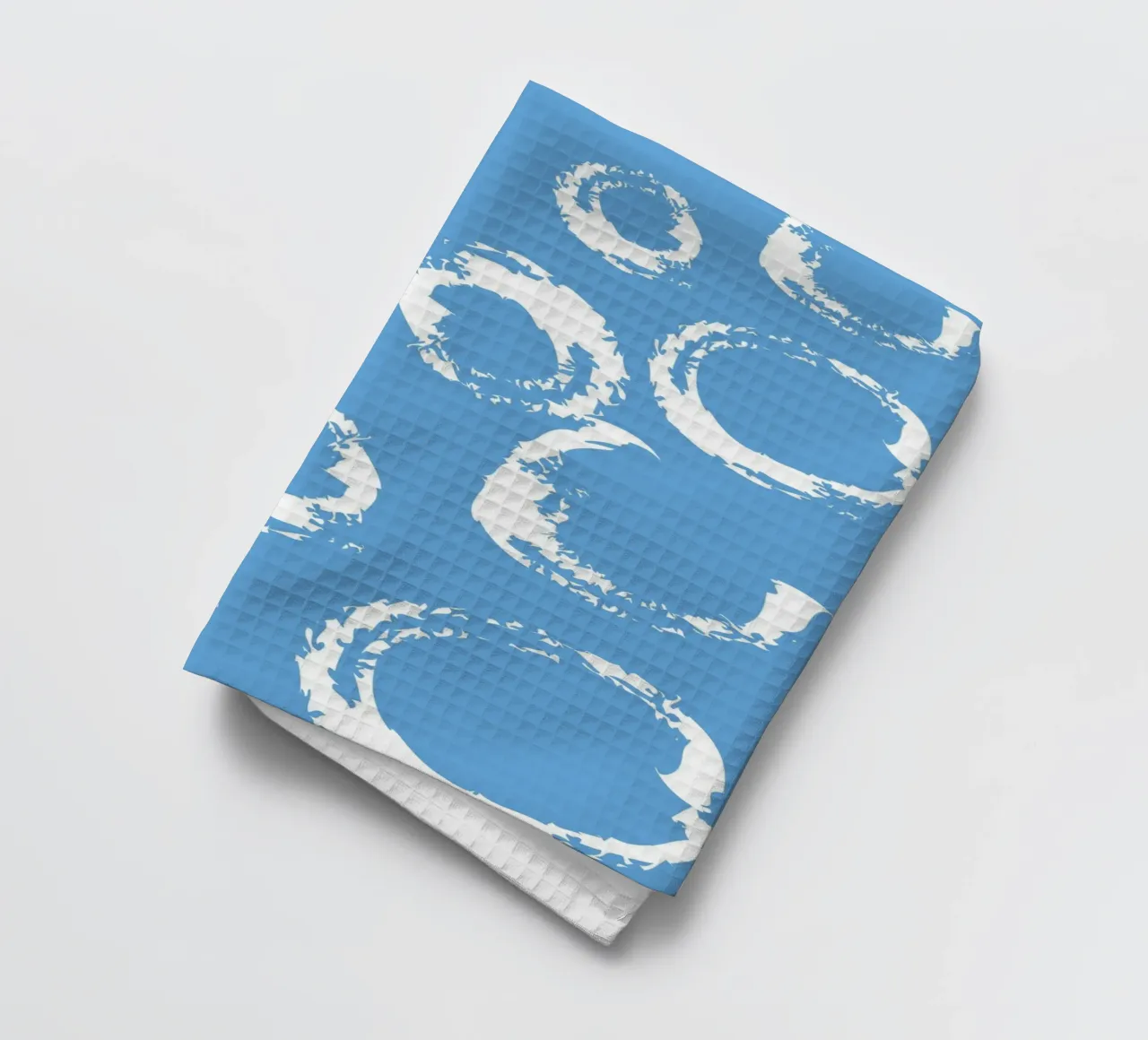 Abstract Blue Circles Print - Modern Minimalist, Coastal Vib tea towel by ClubArt
