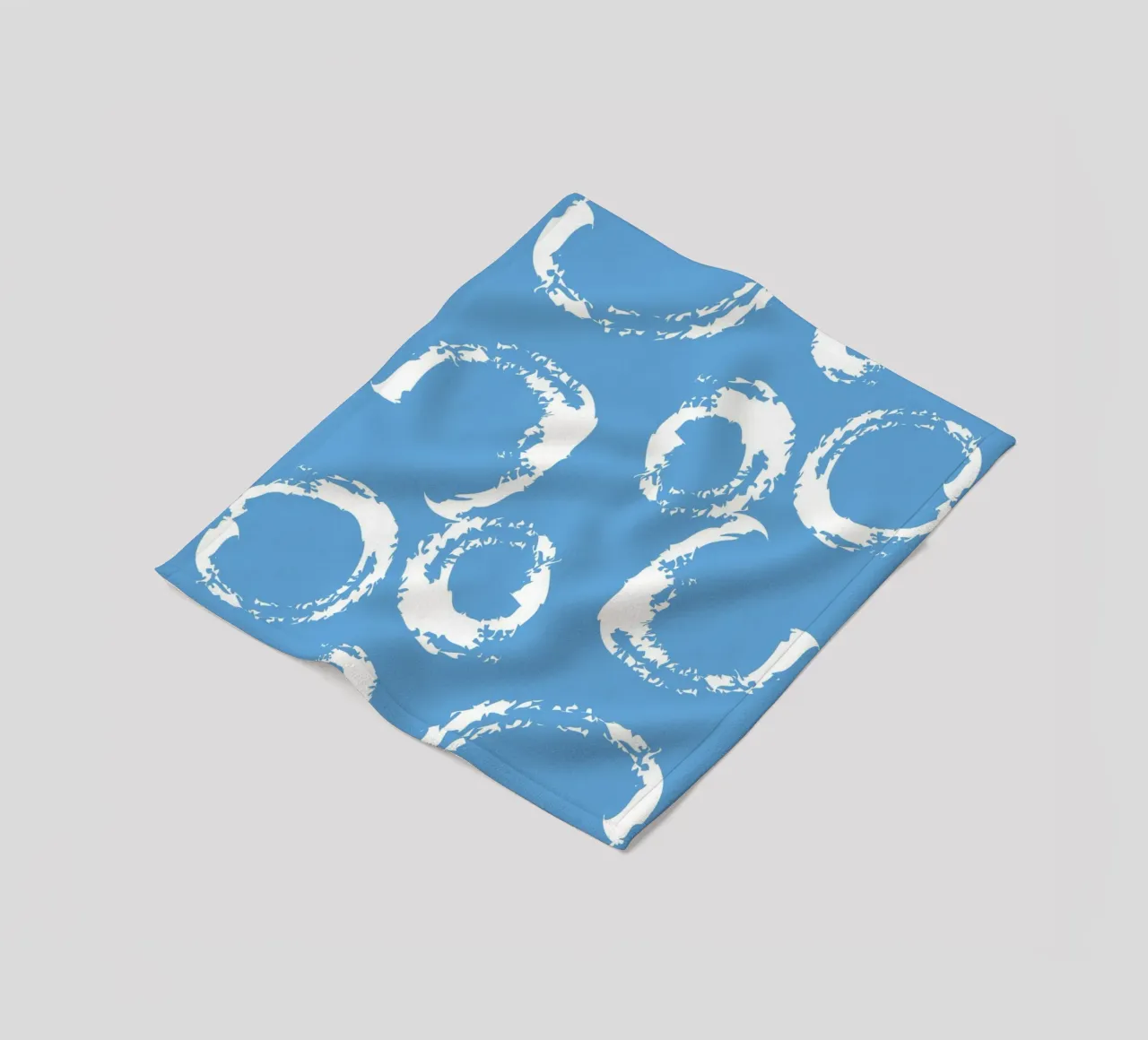 Abstract Blue Circles Print - Modern Minimalist, Coastal Vib fleece blanket by ClubArt
