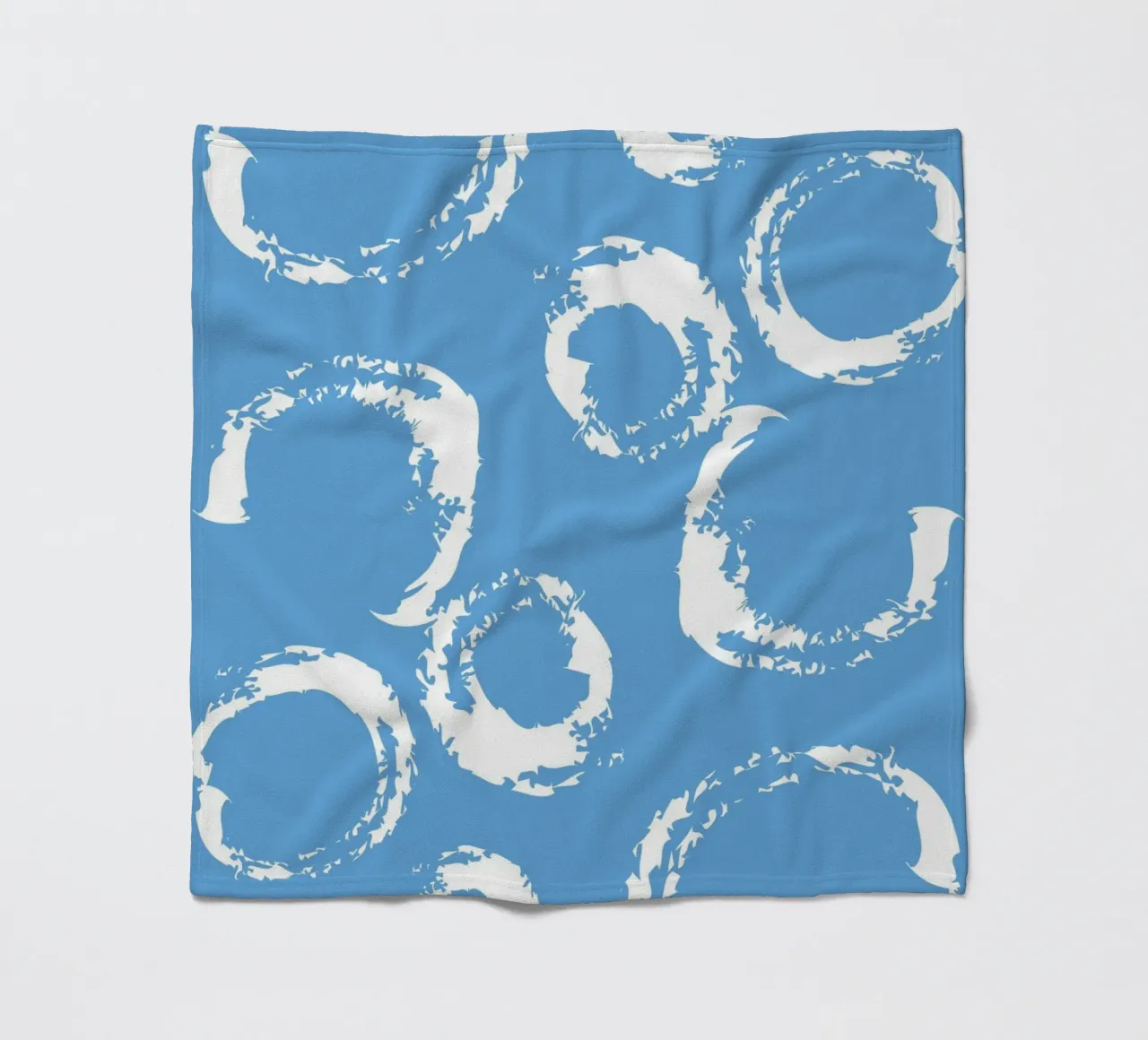 Abstract Blue Circles Print - Modern Minimalist, Coastal Vib fleece blanket by ClubArt