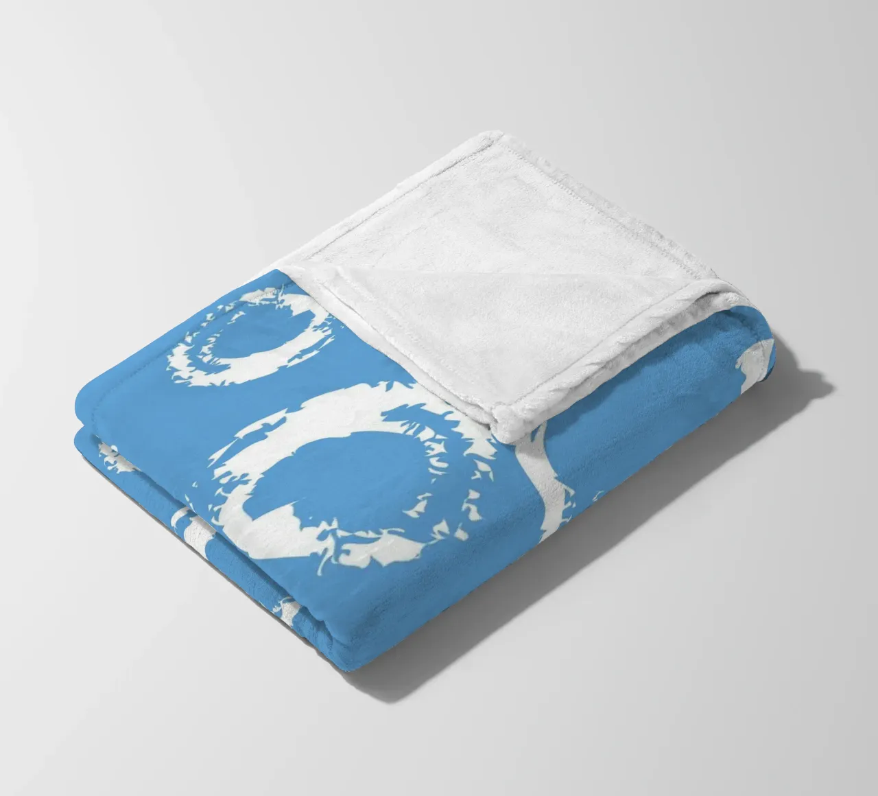 Abstract Blue Circles Print - Modern Minimalist, Coastal Vib fleece blanket by ClubArt