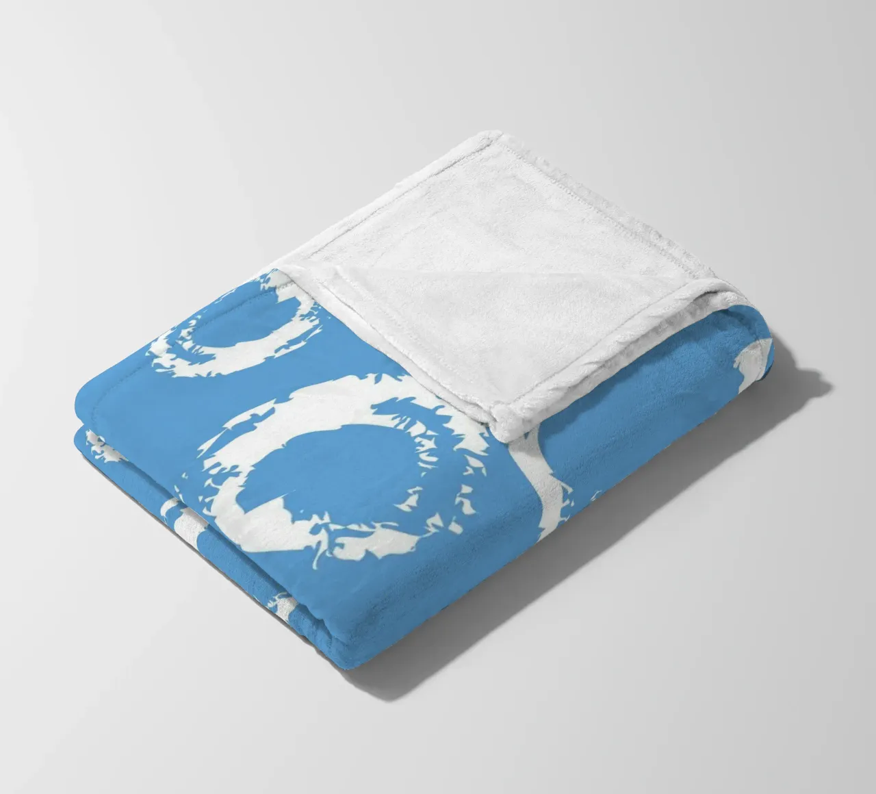 Abstract Blue Circles Print - Modern Minimalist, Coastal Vib fleece blanket by ClubArt