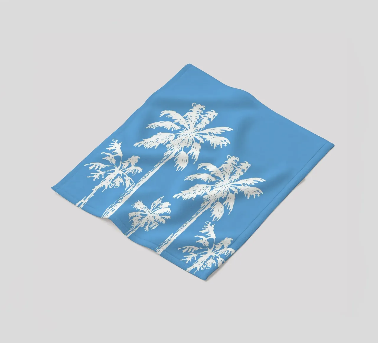 Palm Trees Print - Küstendekoration, Sommerstimmung, blaue Ästhetik Fleecedecke von ClubArt