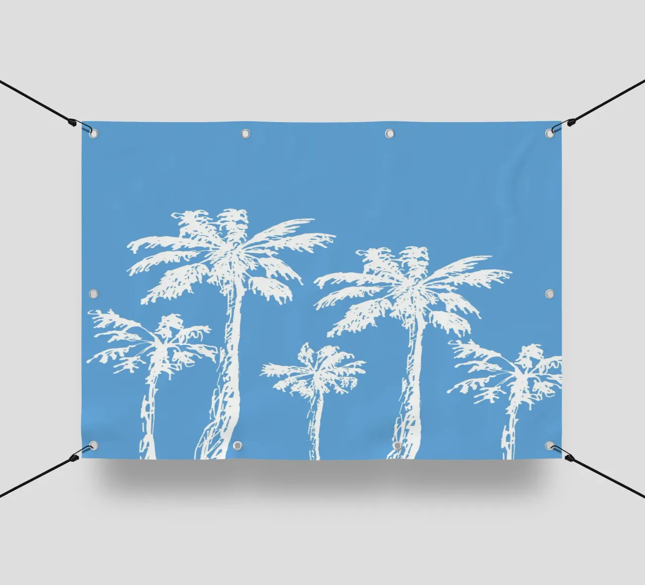 Palm Trees Print - Coastal Decor, Summer Vibes, Blue Aesthet pvc cover by ClubArt