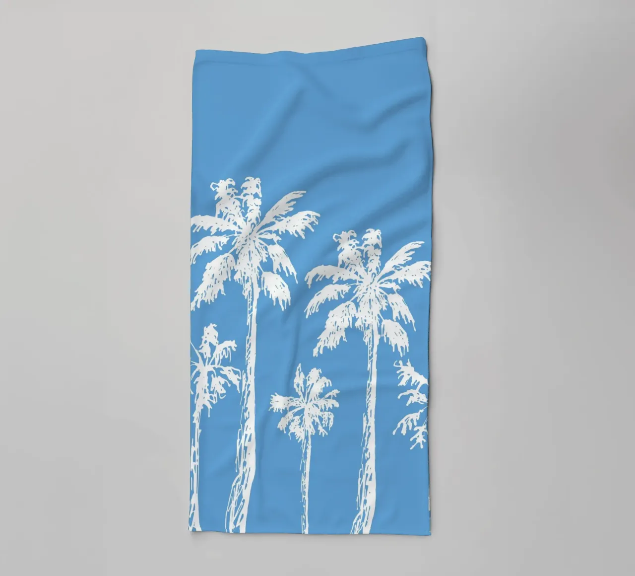 Palm Trees Print - Coastal Decor, Summer Vibes, Blue Aesthet towel by ClubArt