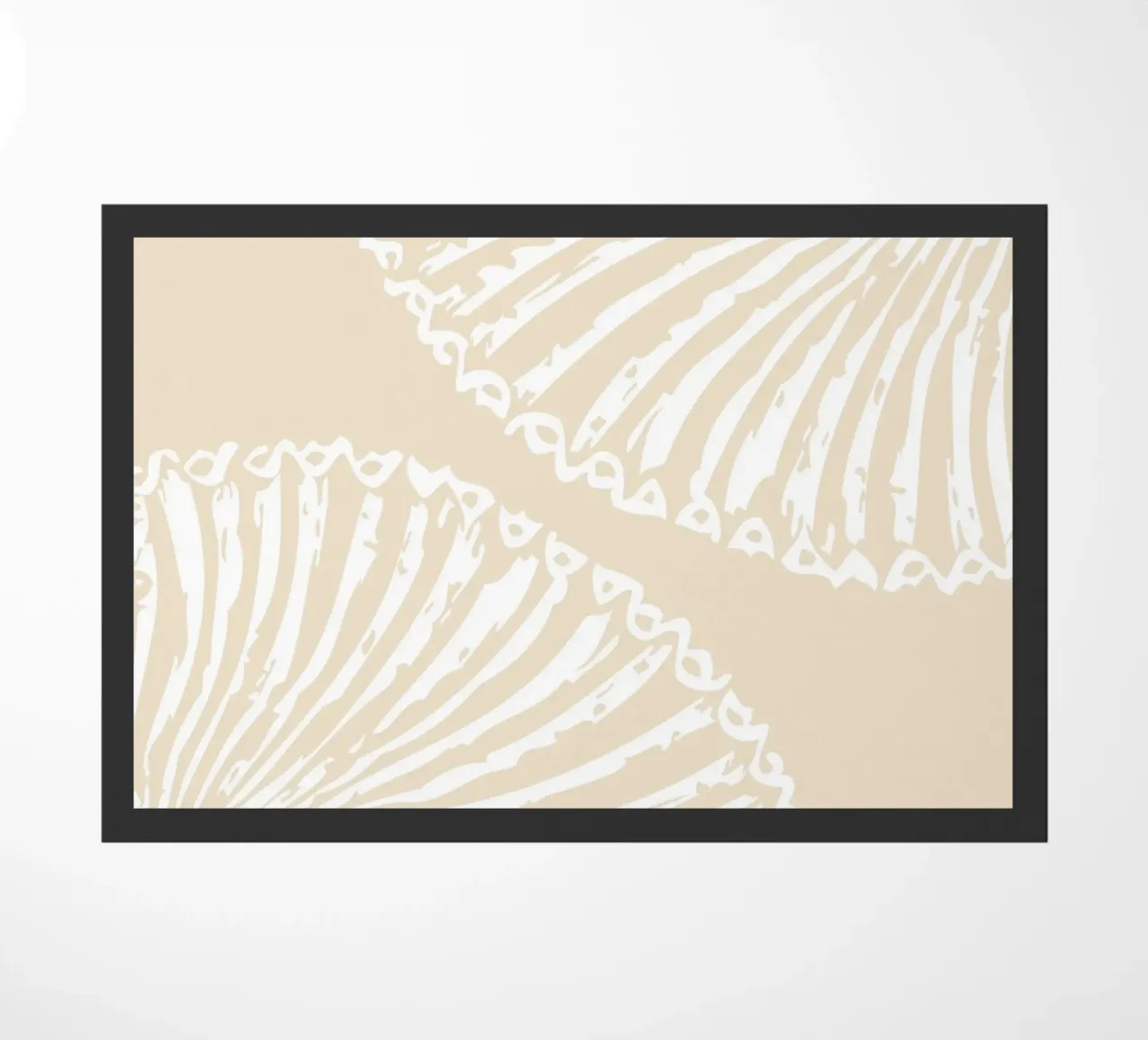 Abstract Seashell Print - Neutral Coastal Decor, Modern Beac doormat by ClubArt