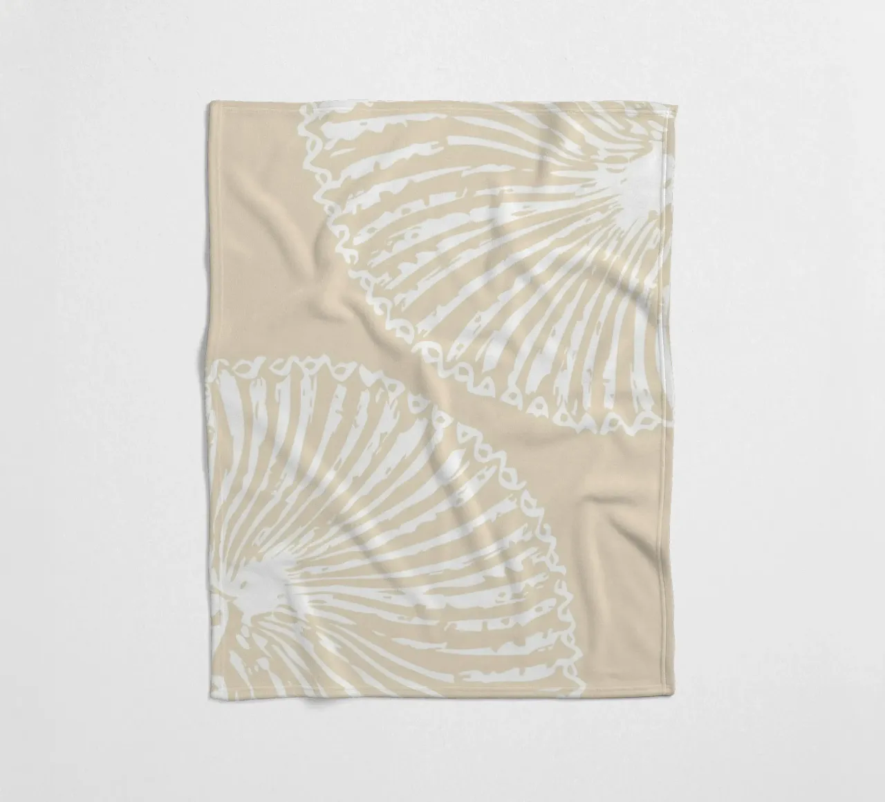 Abstract Seashell Print - Neutral Coastal Decor, Modern Beac fleece blanket by ClubArt
