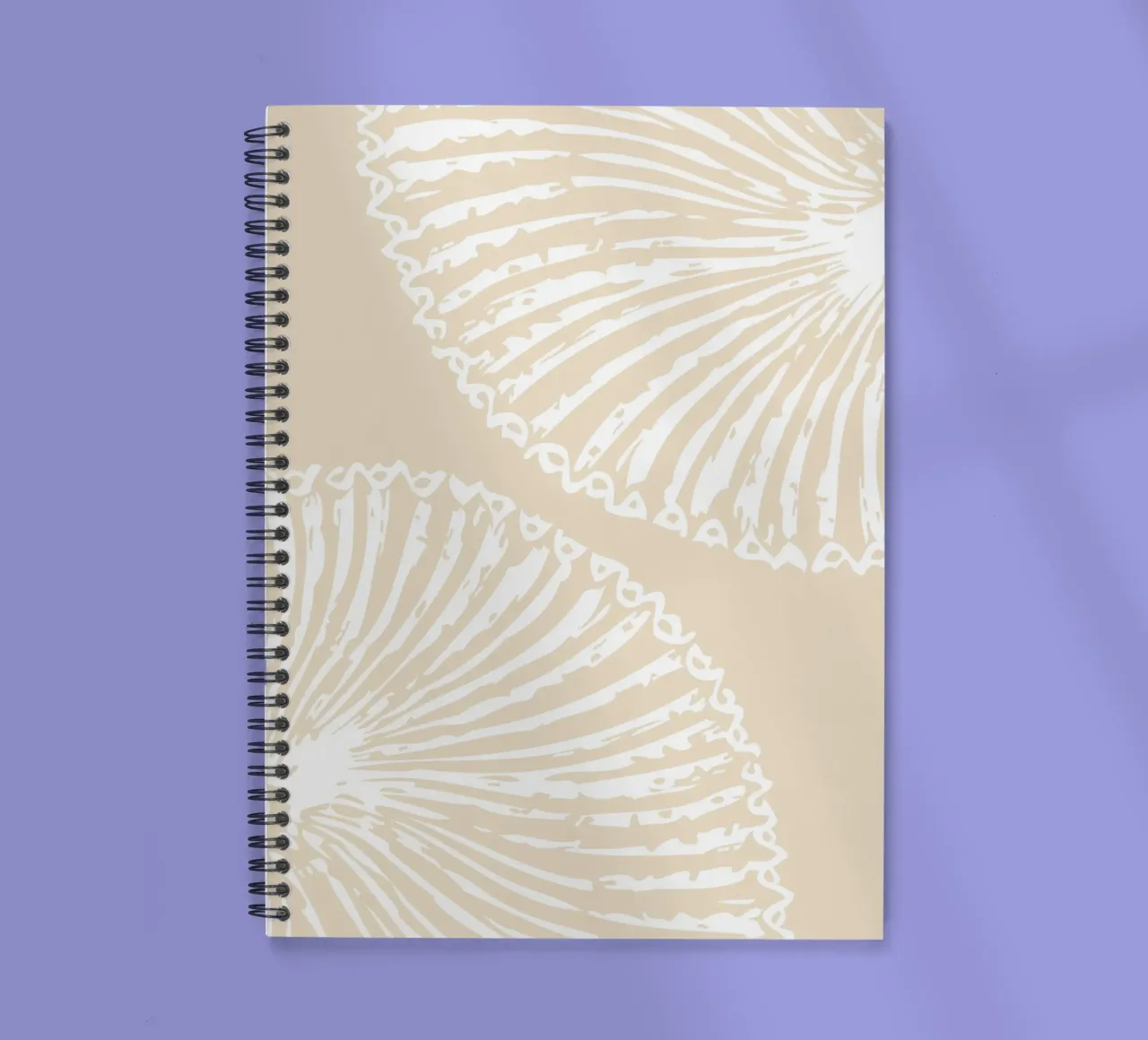 Abstract Seashell Print - Neutral Coastal Decor, Modern Beac spiral notebook by ClubArt