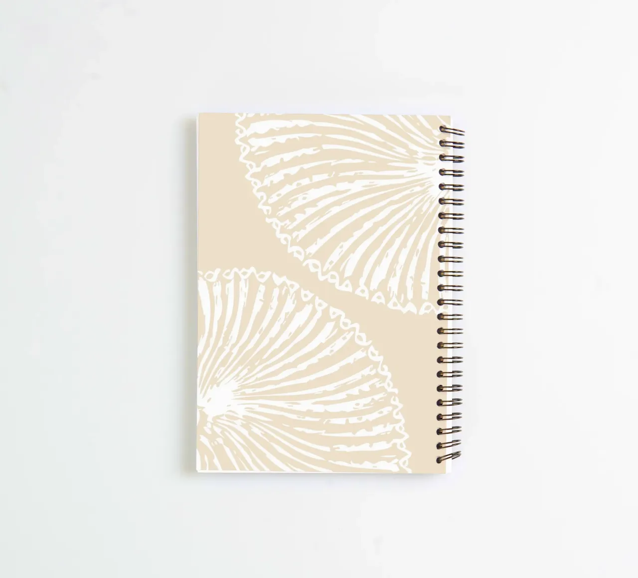 Abstract Seashell Print - Neutral Coastal Decor, Modern Beac spiral notebook by ClubArt