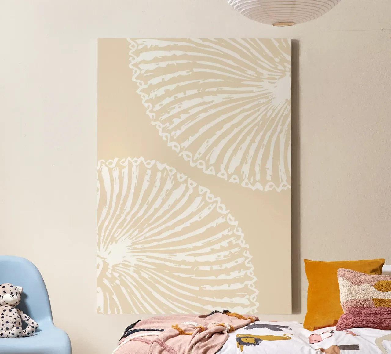 Abstract Seashell Print - Neutral Coastal Decor, Modern Beac canvas by ClubArt