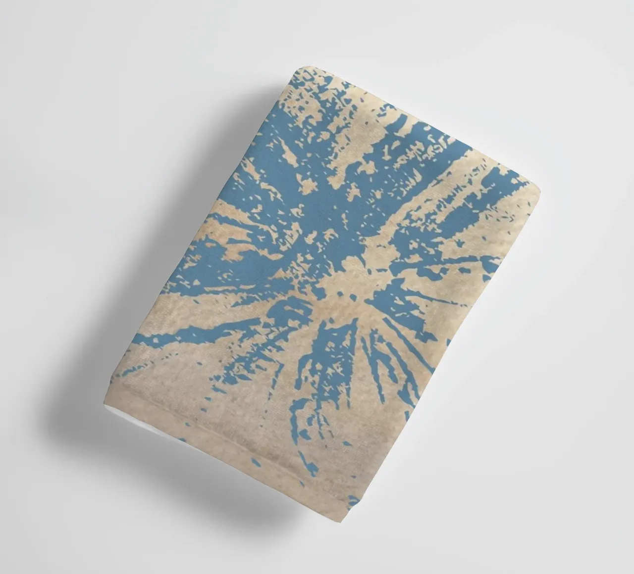 Abstract Citrus Slice Print - Blue & Beige, Modern Botanical towel by ClubArt