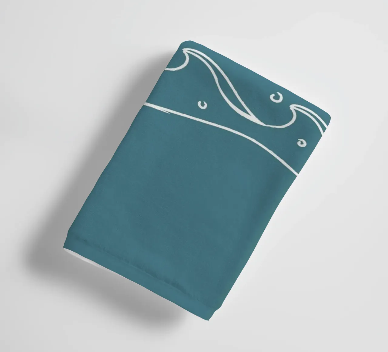Sun & Waves Line Art Print - Coastal Minimalist, Ocean Decor towel by ClubArt