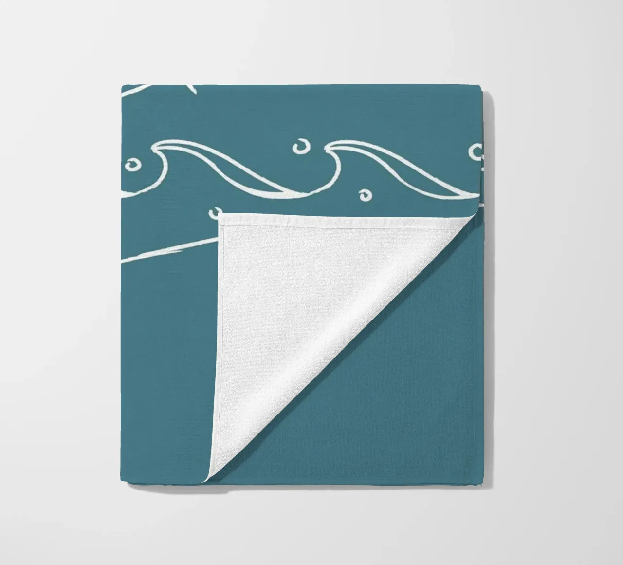 Sun & Waves Line Art Print - Coastal Minimalist, Ocean Decor beach towel by ClubArt