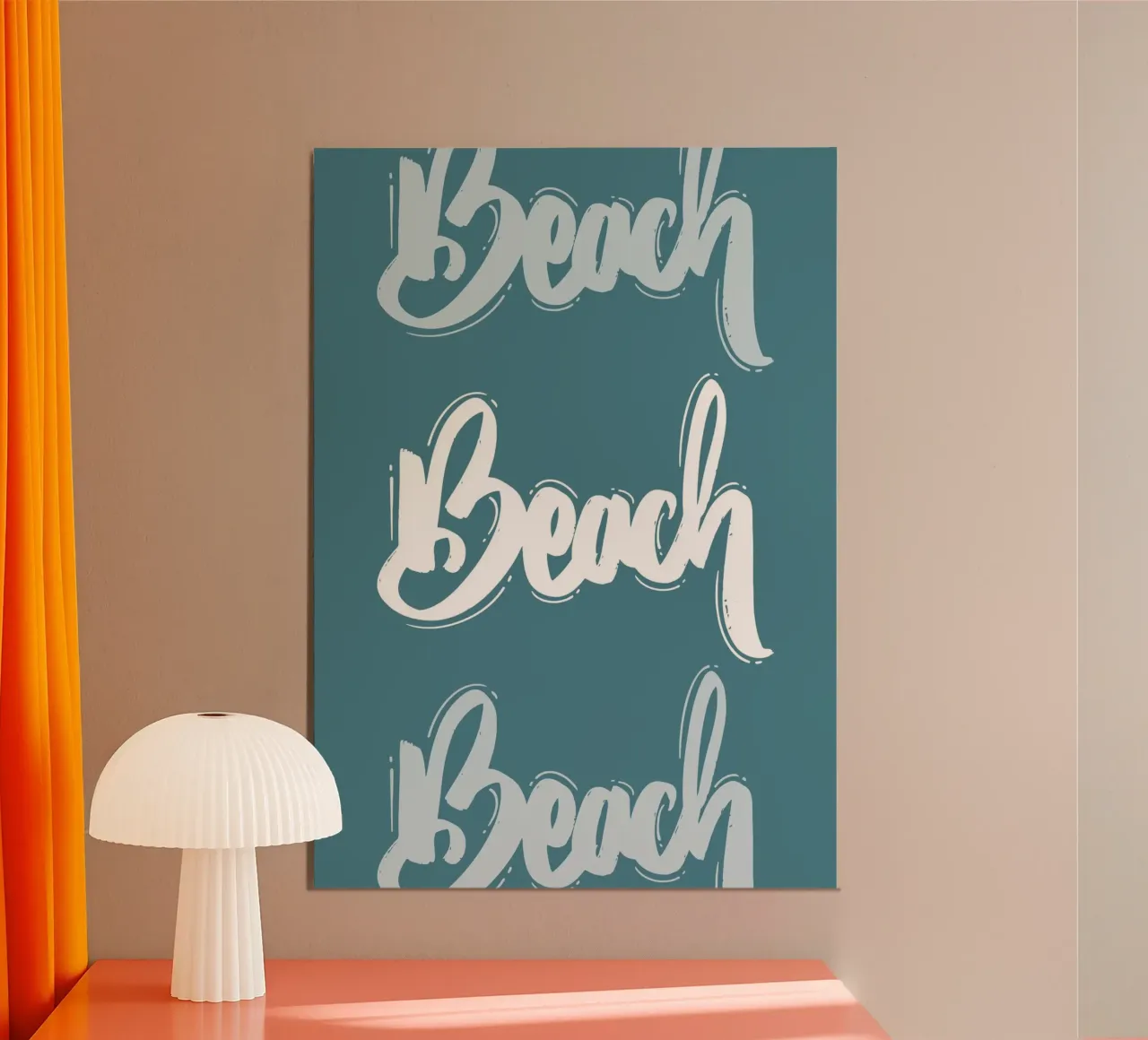 Kalligrafieprint "Strand" - Kustdecor, Summer Vibes-kunst poster van ClubArt