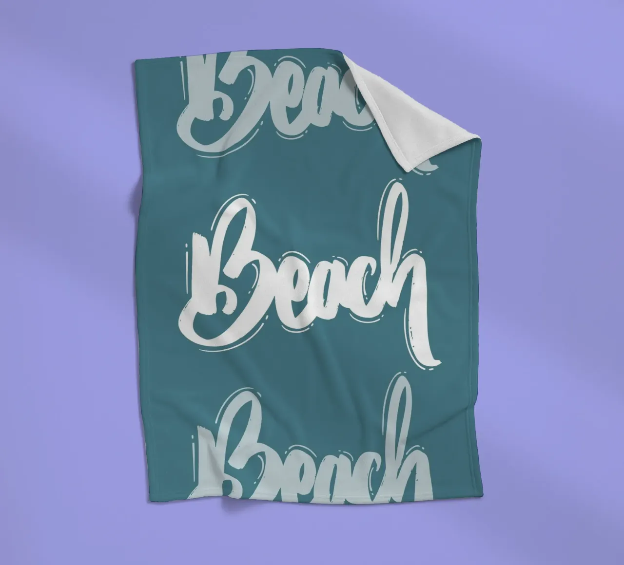 Kalligrafieprint "Strand" - Kustdecor, Summer Vibes-kunst fleecedeken van ClubArt