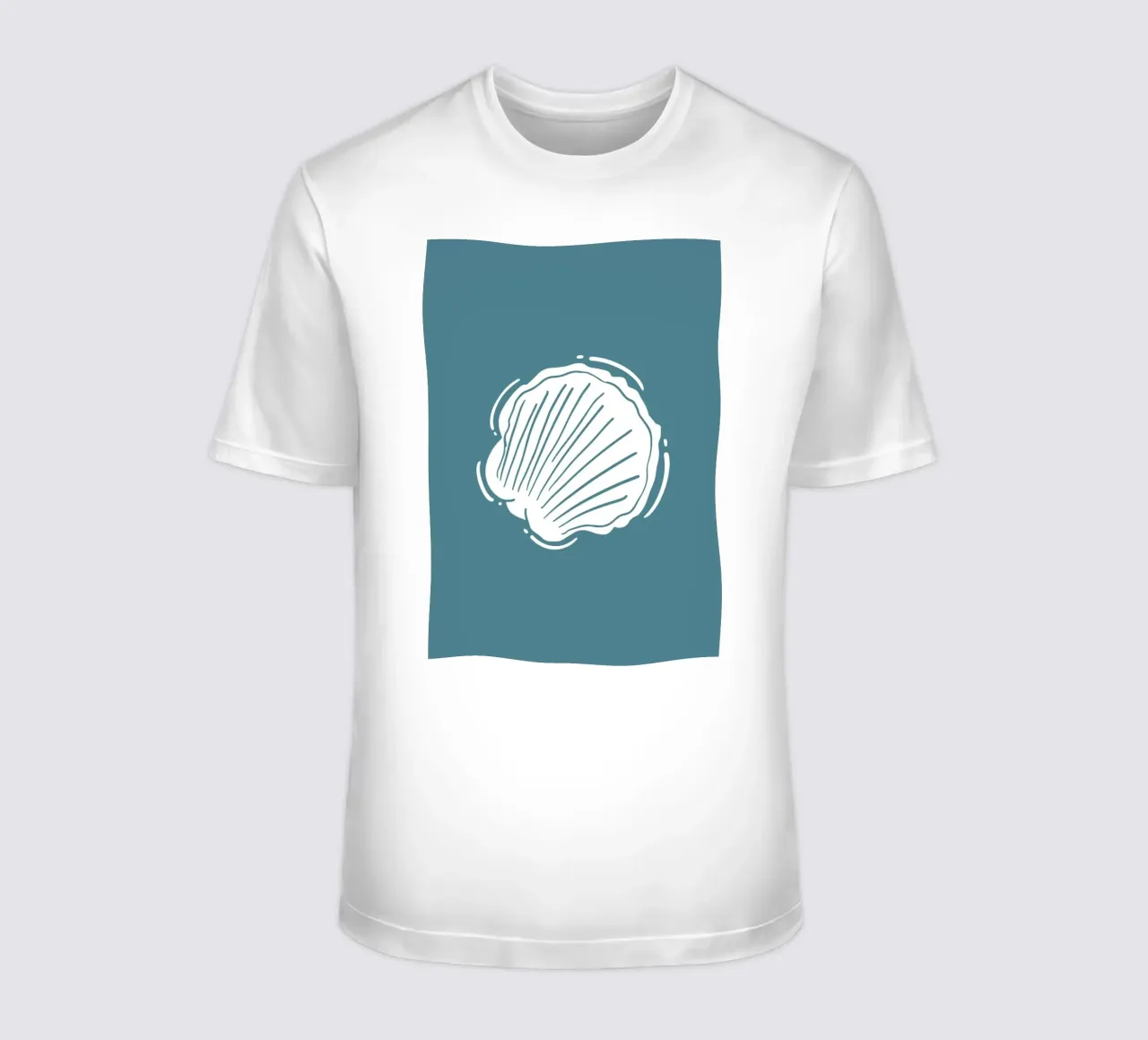 Minimalist Scallop Shell Print - Coastal Line Art, Ocean Dec t-shirt by ClubArt