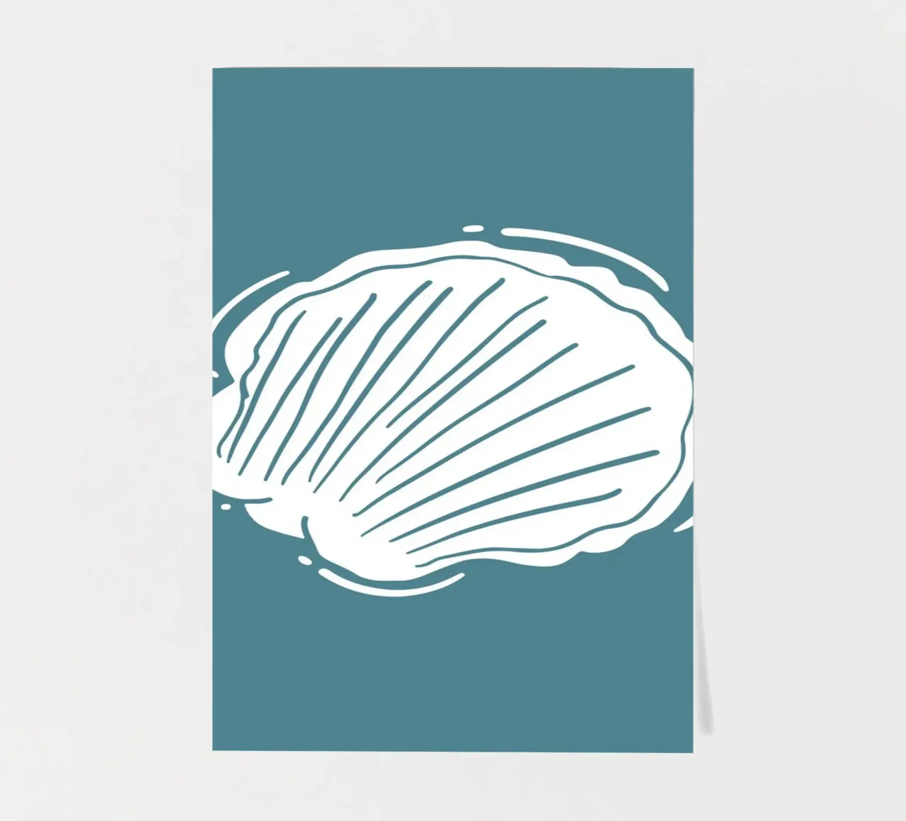 Minimalist Scallop Shell Print - Coastal Line Art, Ocean Dec sticker sheet by ClubArt