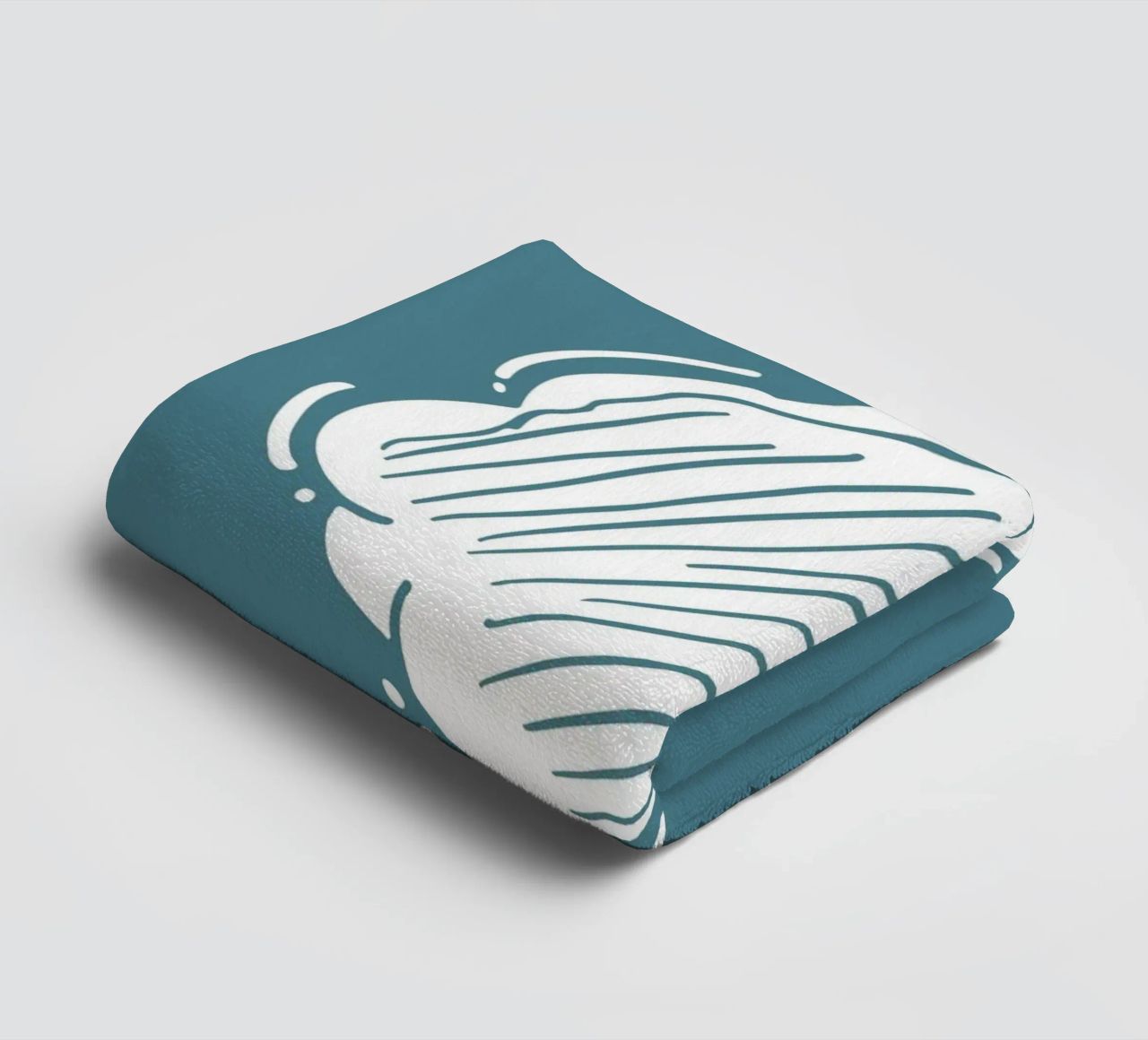 Minimalist Scallop Shell Print - Coastal Line Art, Ocean Dec towel by ClubArt