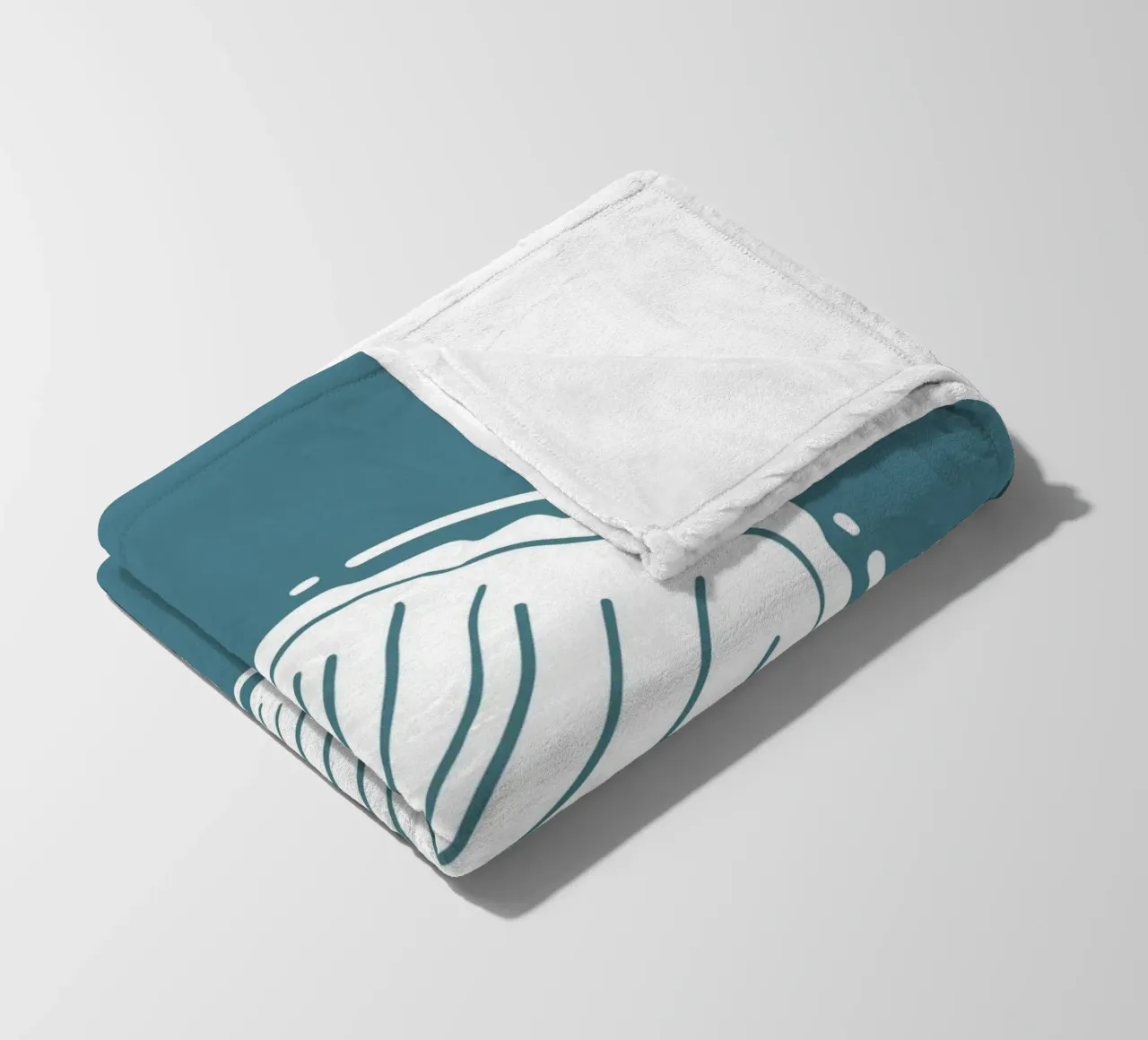 Minimalist Scallop Shell Print - Coastal Line Art, Ocean Dec fleece blanket by ClubArt