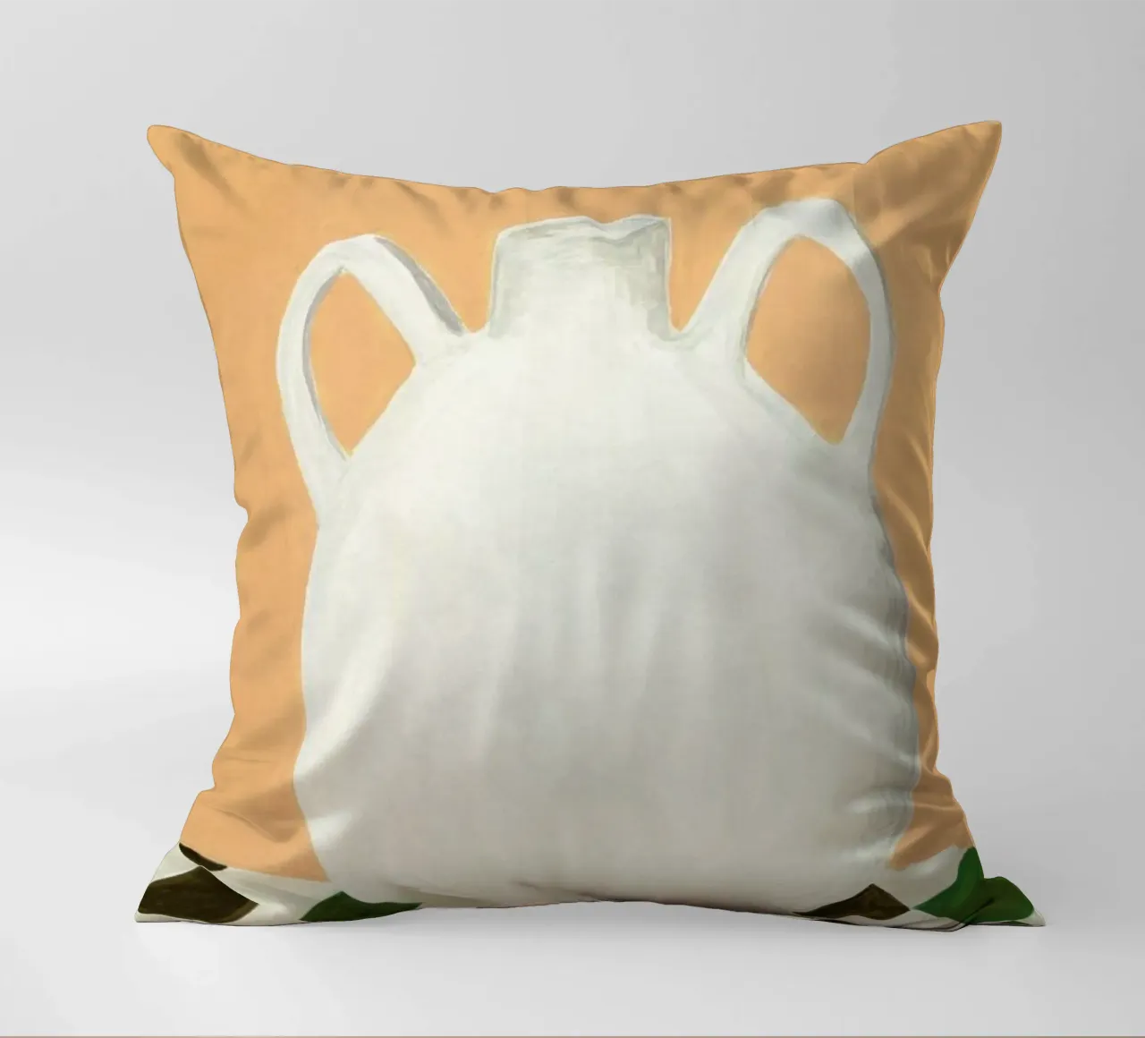 White Jug decorative cushion by Isabelle Vandeplassche