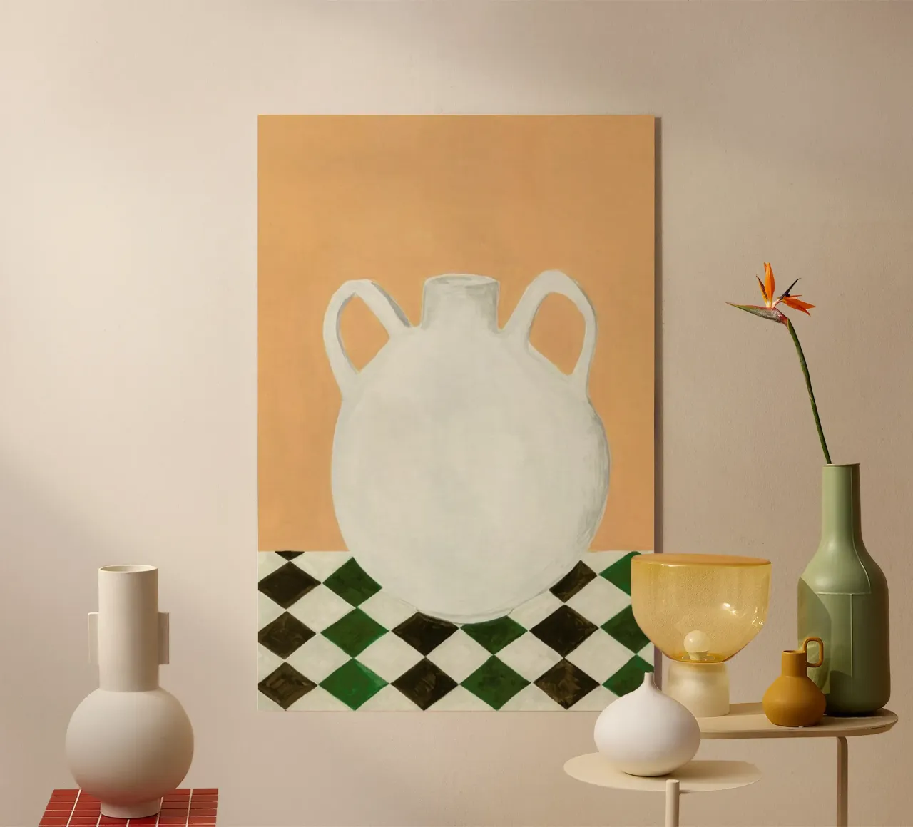 White Jug acrylic glass by Isabelle Vandeplassche