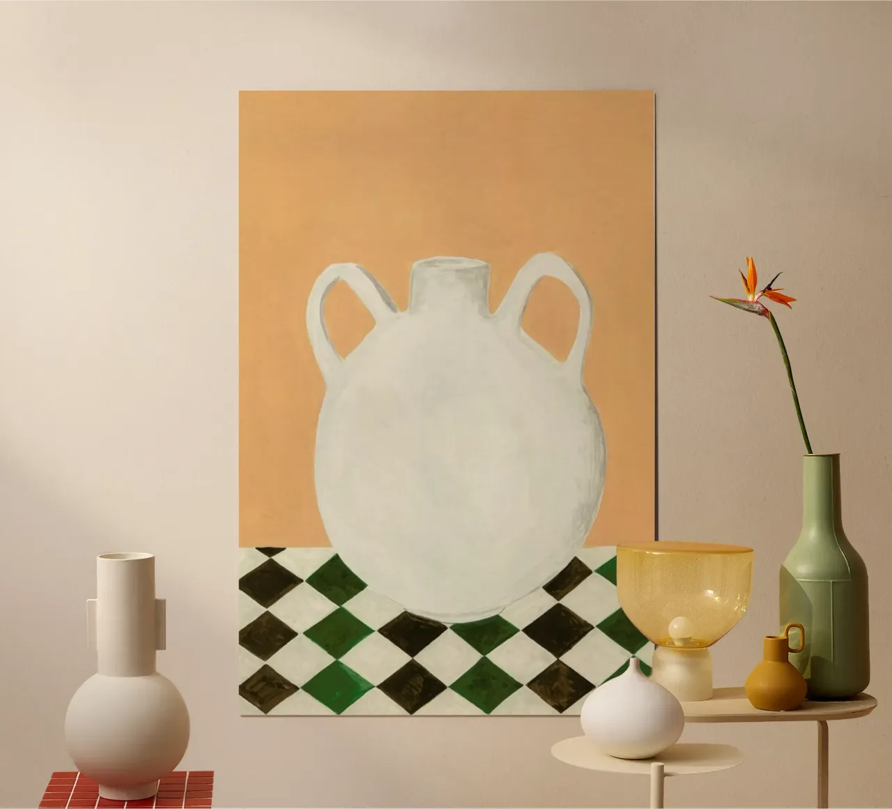 White Jug poster con telaio in plastica da Isabelle Vandeplassche