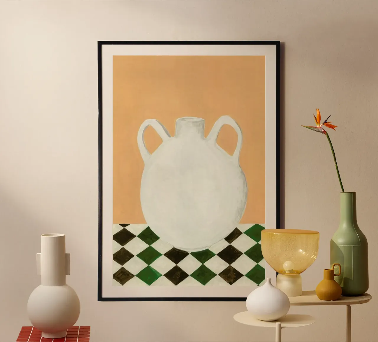 White Jug poster con telaio in plastica da Isabelle Vandeplassche