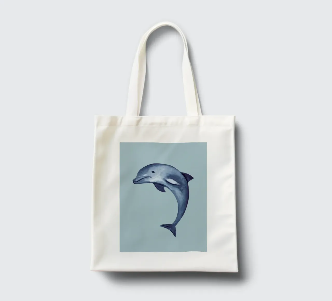 Springender Delphin Aquarell - Ozean Kunst, Küsten Marine Dekoration Jutebeutel von ClubArt