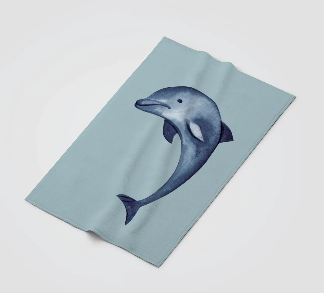 Springender Delphin Aquarell - Ozean Kunst, Küsten Marine Dekoration Fleecedecke von ClubArt