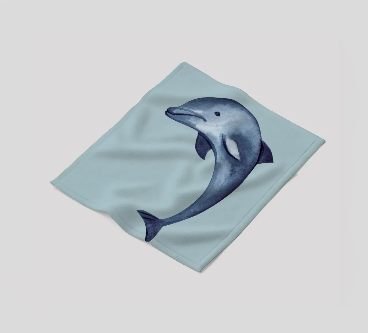 Springender Delphin Aquarell - Ozean Kunst, Küsten Marine Dekoration Fleecedecke von ClubArt