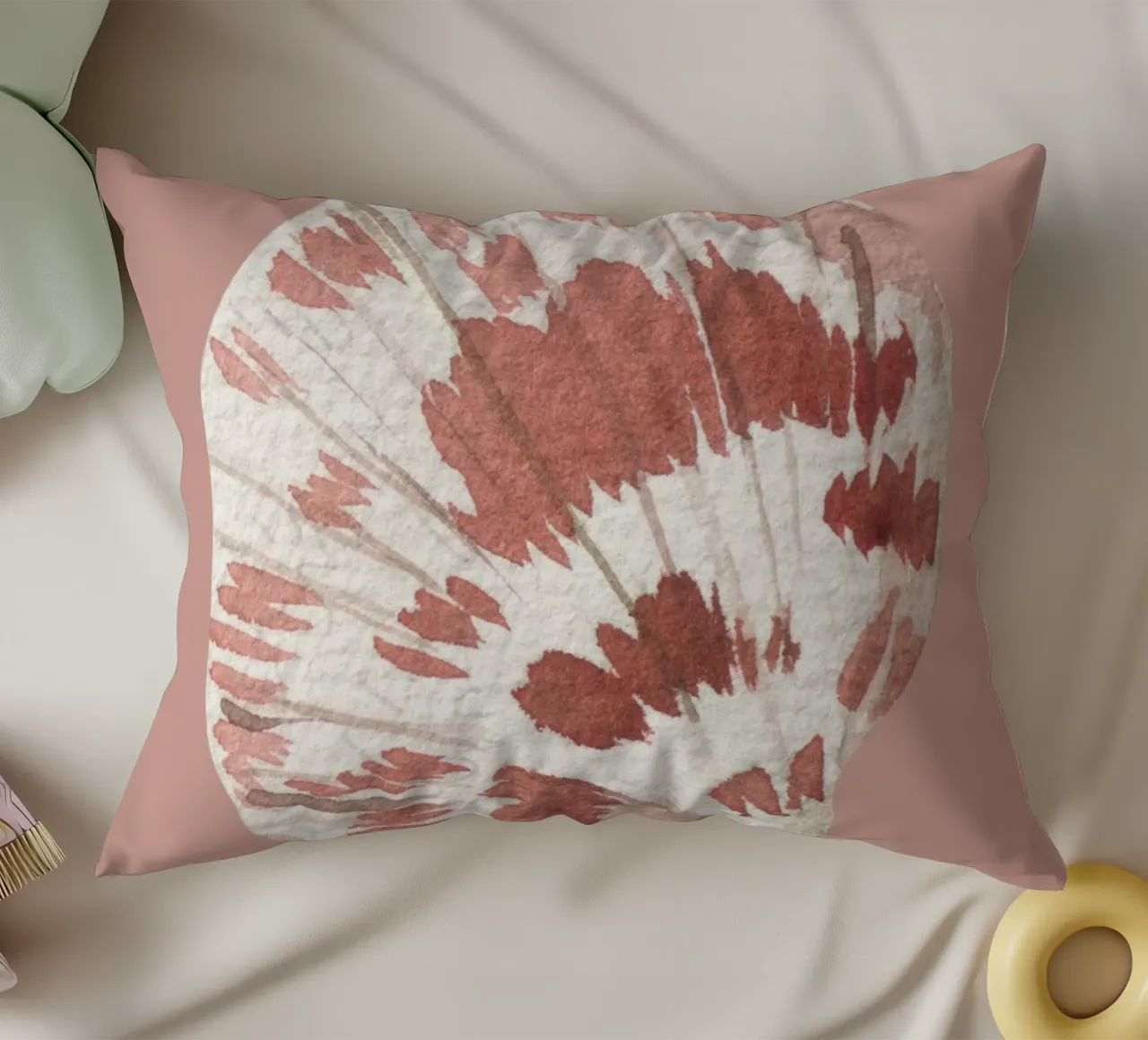 Acquerello Scallop Shell - Terracotta e bianco, Coastal Chic cuscino da ClubArt