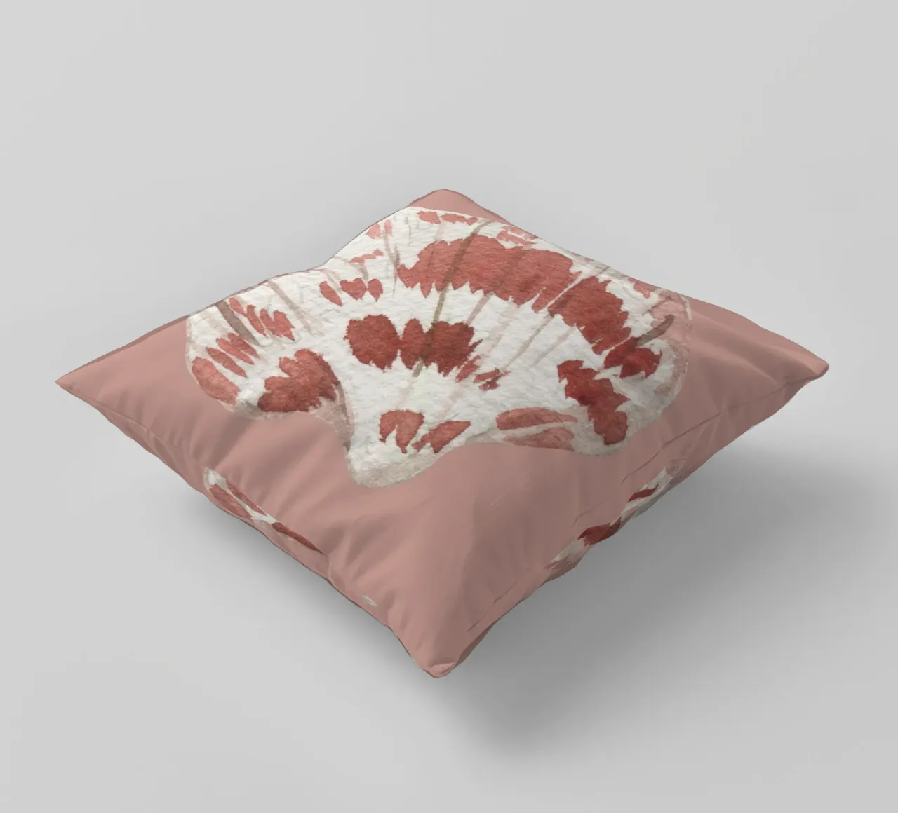 Acquerello Scallop Shell - Terracotta e bianco, Coastal Chic cuscino da ClubArt