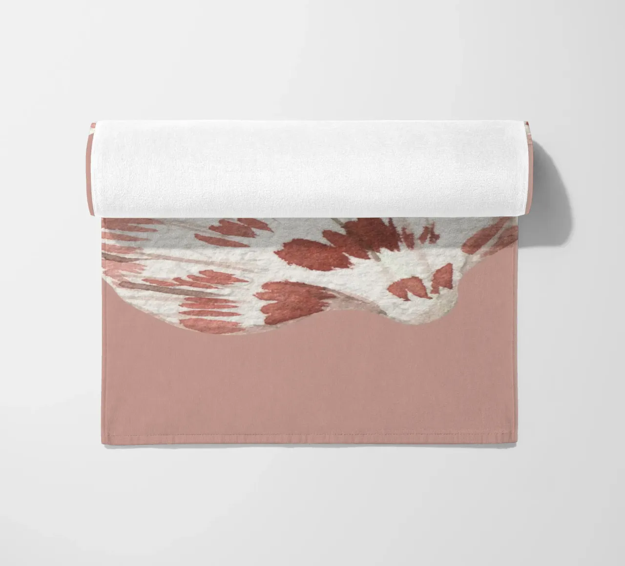 Acquerello Scallop Shell - Terracotta e bianco, Coastal Chic telo mare da ClubArt