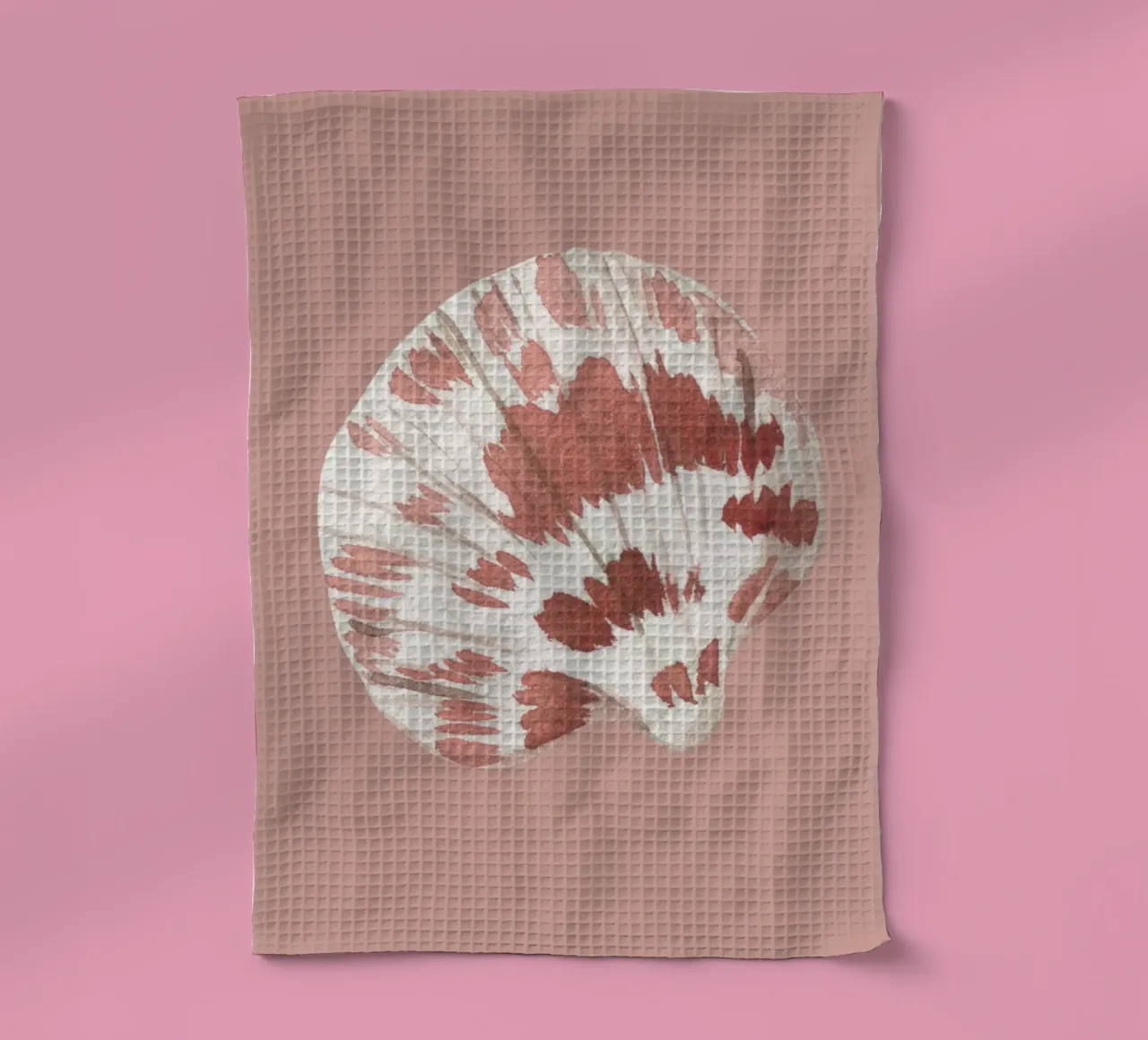 Acquerello Scallop Shell - Terracotta e bianco, Coastal Chic canovaccio da cucina da ClubArt