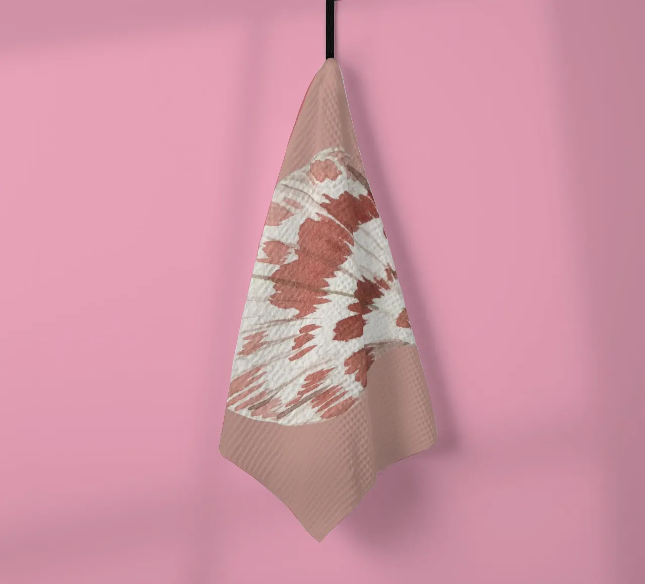 Acquerello Scallop Shell - Terracotta e bianco, Coastal Chic canovaccio da cucina da ClubArt