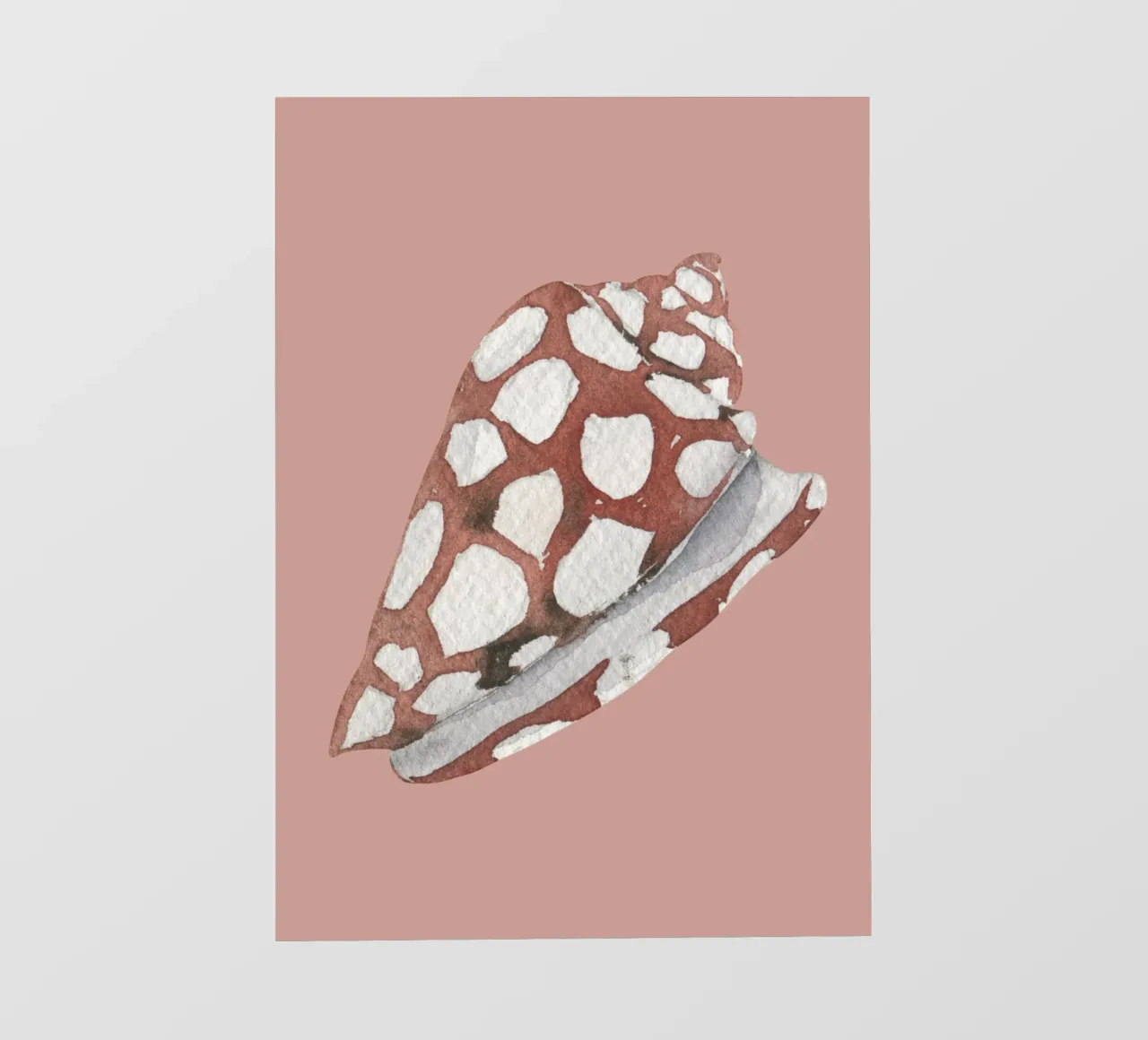 Conchiglia maculata acquerellata - Terracotta e bianco, Ar. costiera telo in pvc da ClubArt