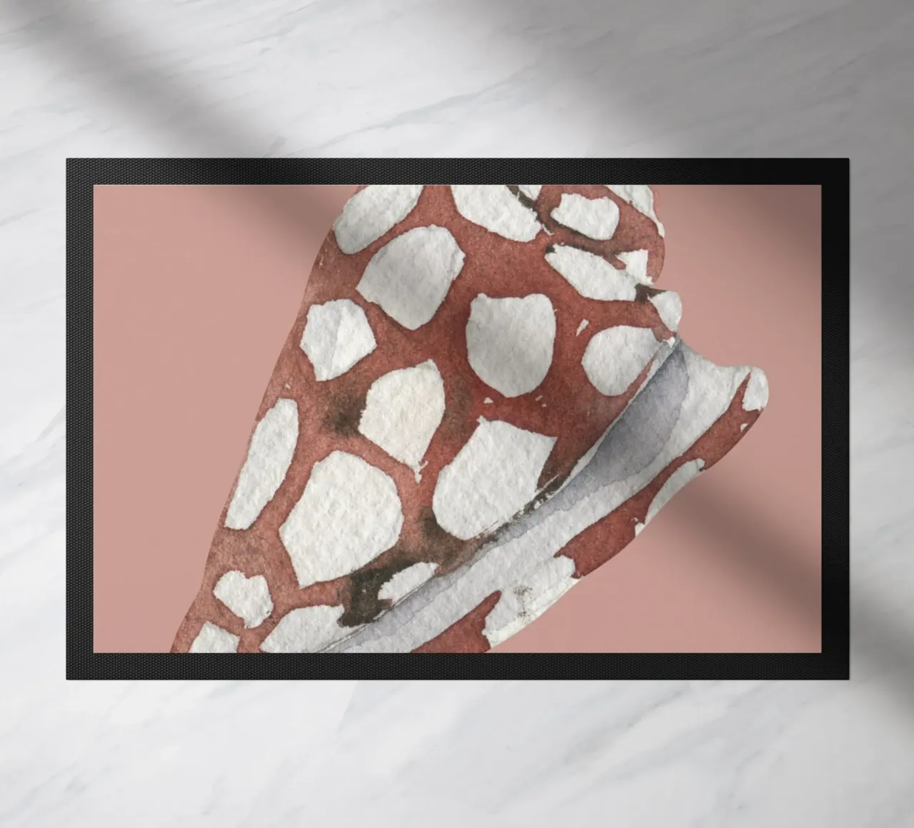 Conchiglia maculata acquerellata - Terracotta e bianco, Ar. costiera zerbino da ClubArt