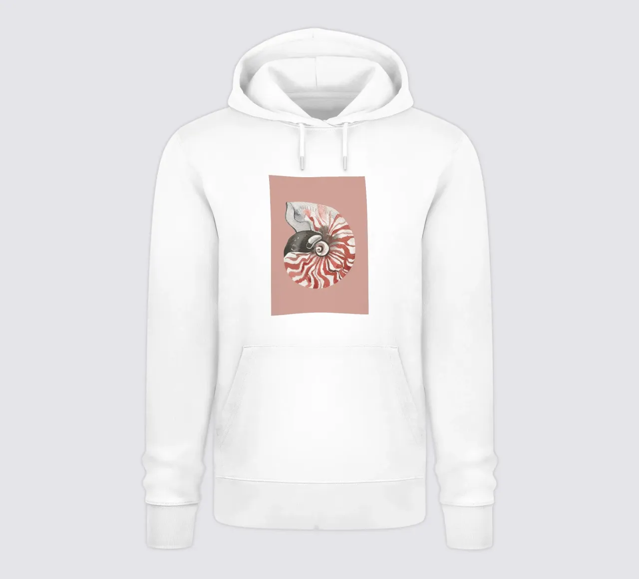 Nautilus Shell Watercolor - Terracotta & White, Coastal Art hoodie by ClubArt