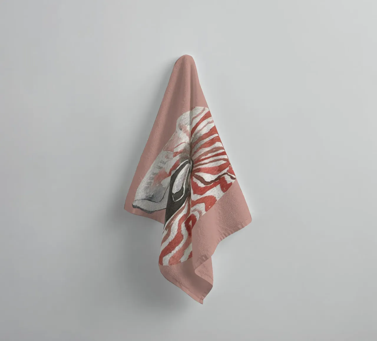 Nautilus Shell Acquerello - Terracotta e bianco, Arte costiera asciugamano da bagno da ClubArt