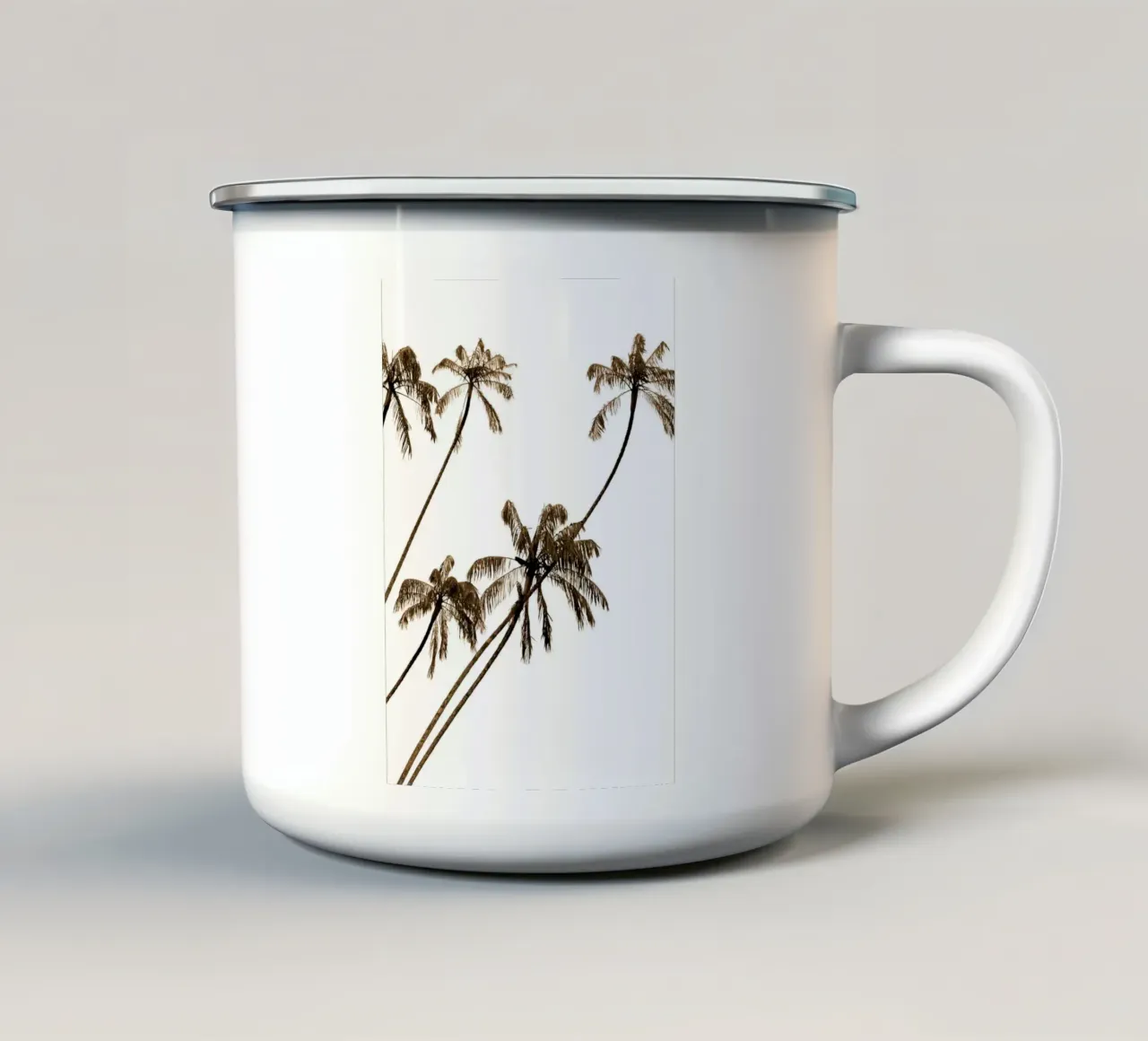 Sagoma di palme tropicali - Stampa costiera minimalista tazza in smalto da ClubArt