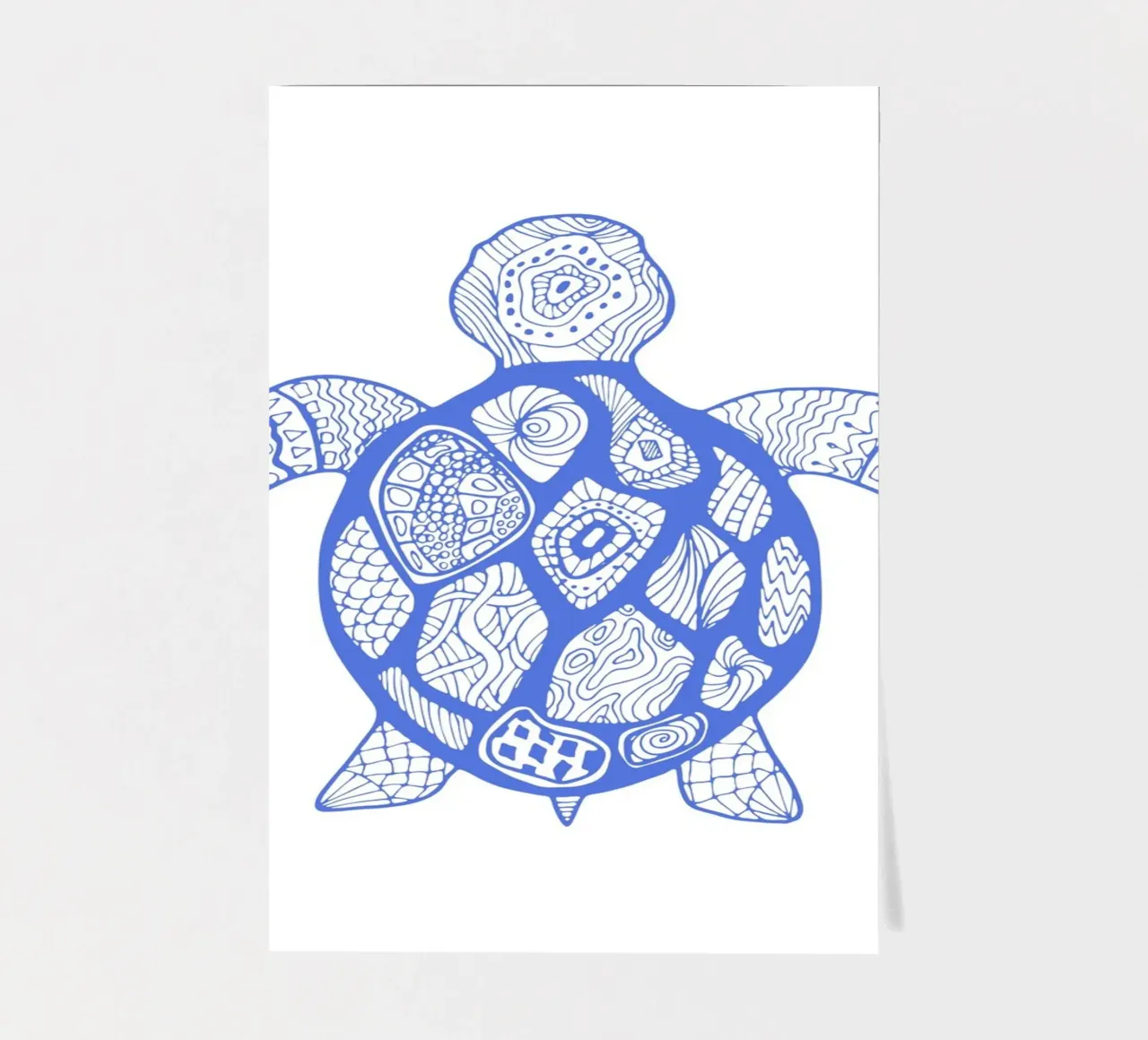 Abstrakte blaue Meeresschildkröte Druck - Boho Ozean Kunst, Mandala Sty Stickerbogen von ClubArt