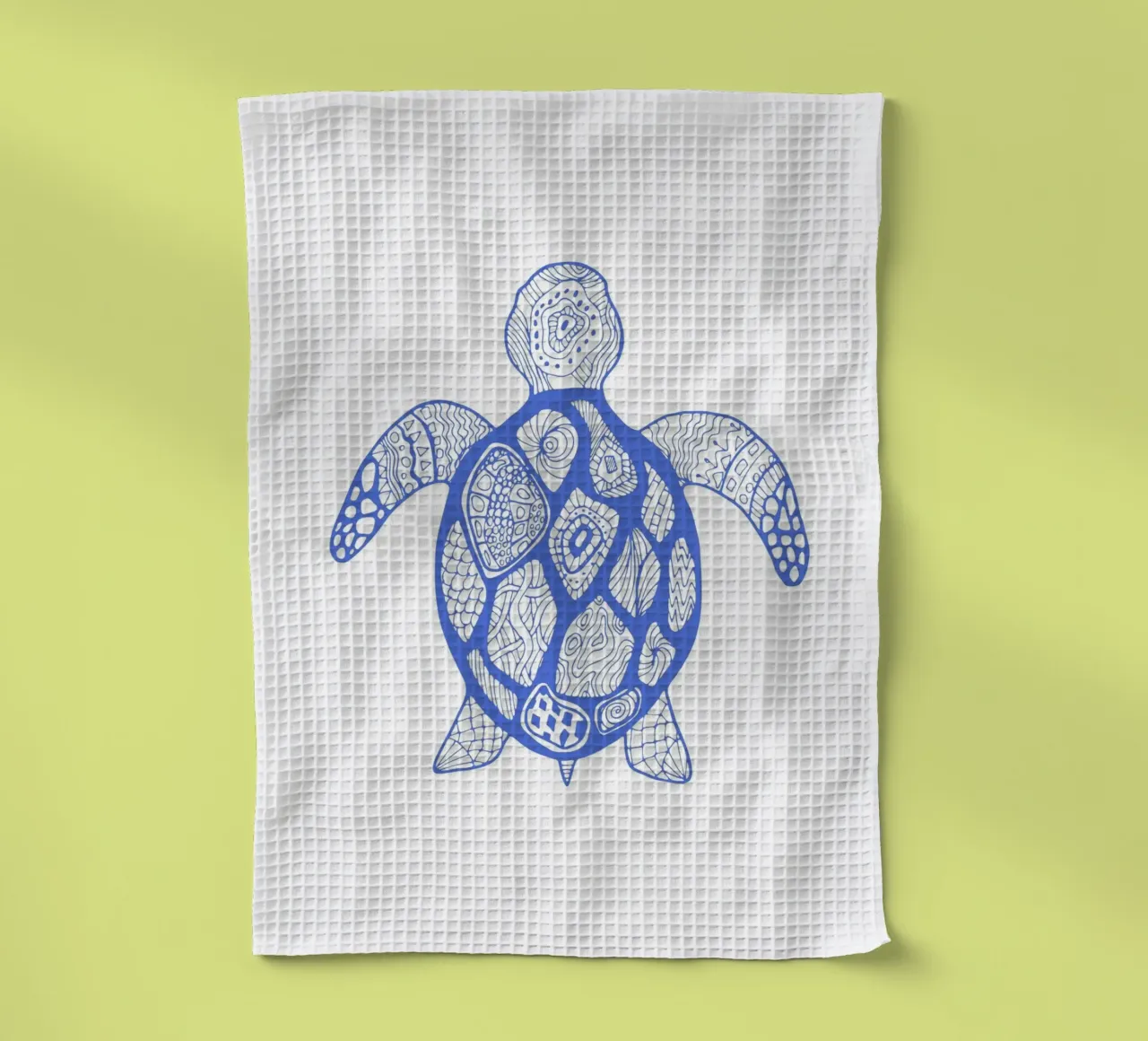 Tortue de mer bleue abstraite - Boho Ocean Art, Mandala Sty torchon de ClubArt